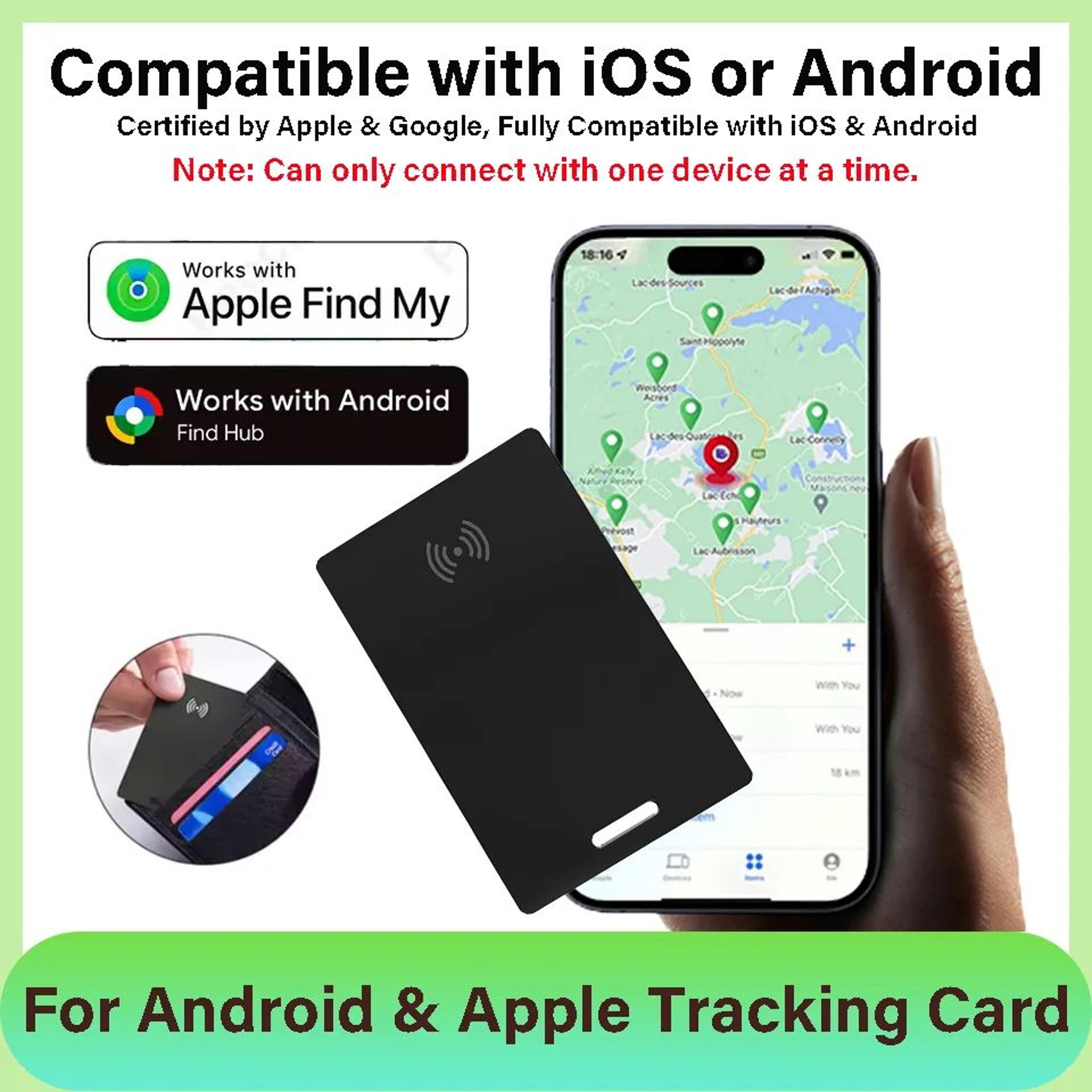 ultra-slim smart wallet tracker card for apple & android