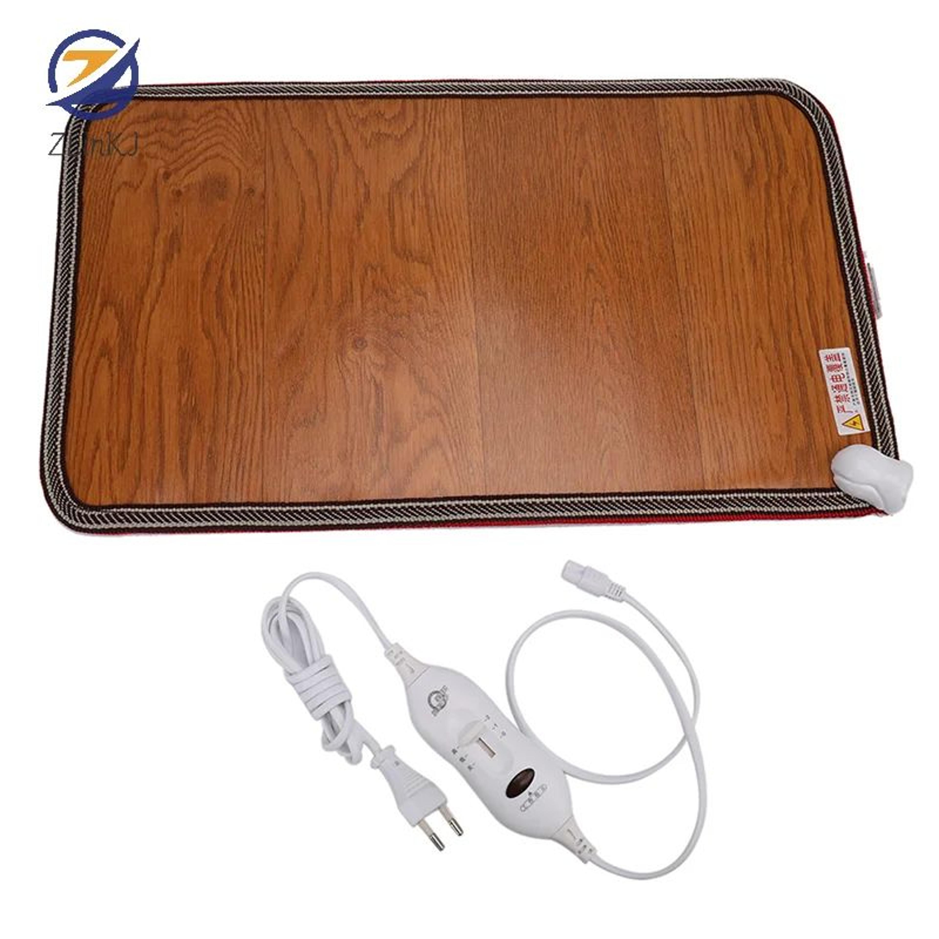electric heated foot mat with thermostat – cozy under-desk foot & leg warmer for home and office