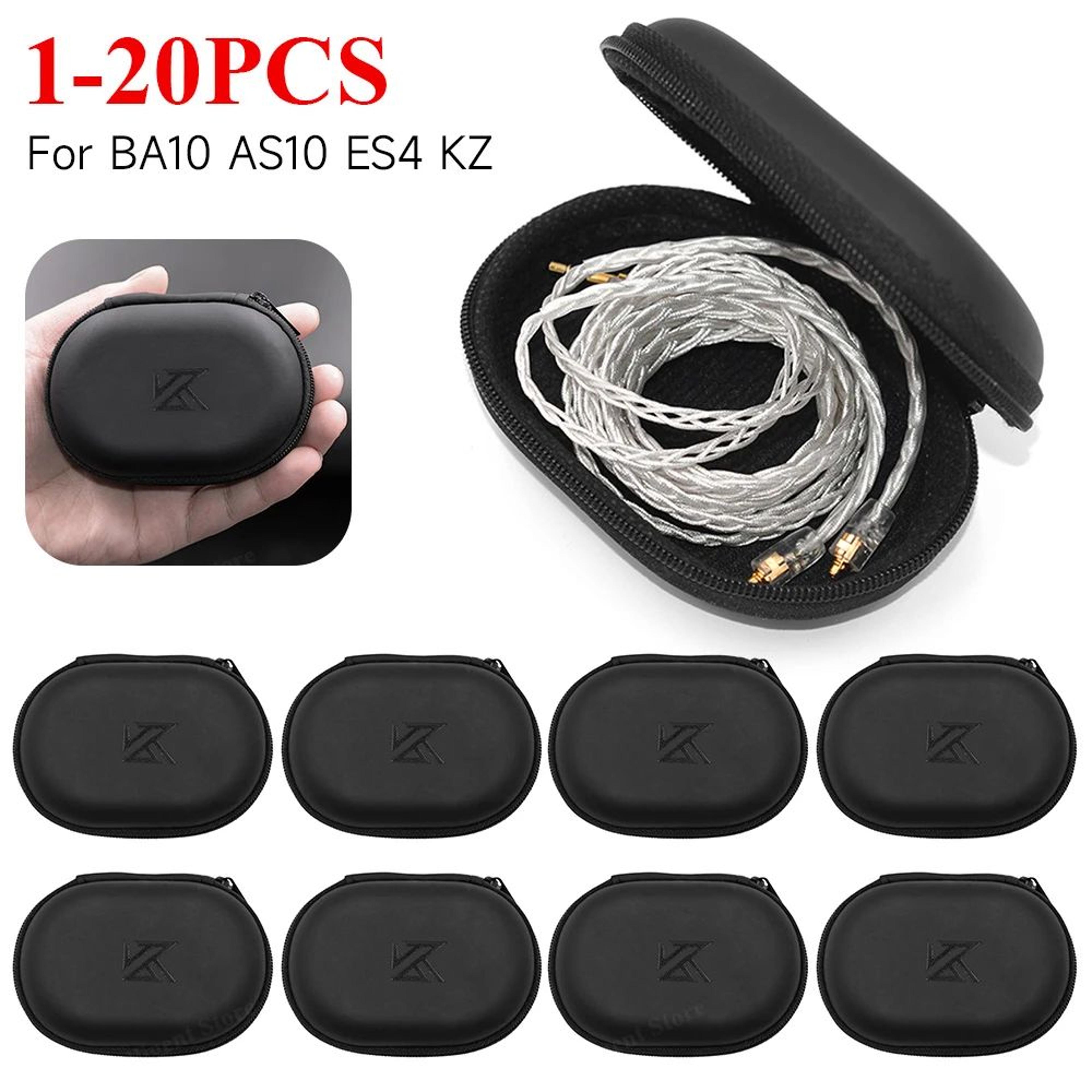 pu zipper earphone storage case – portable headphone organizer for kz earphones