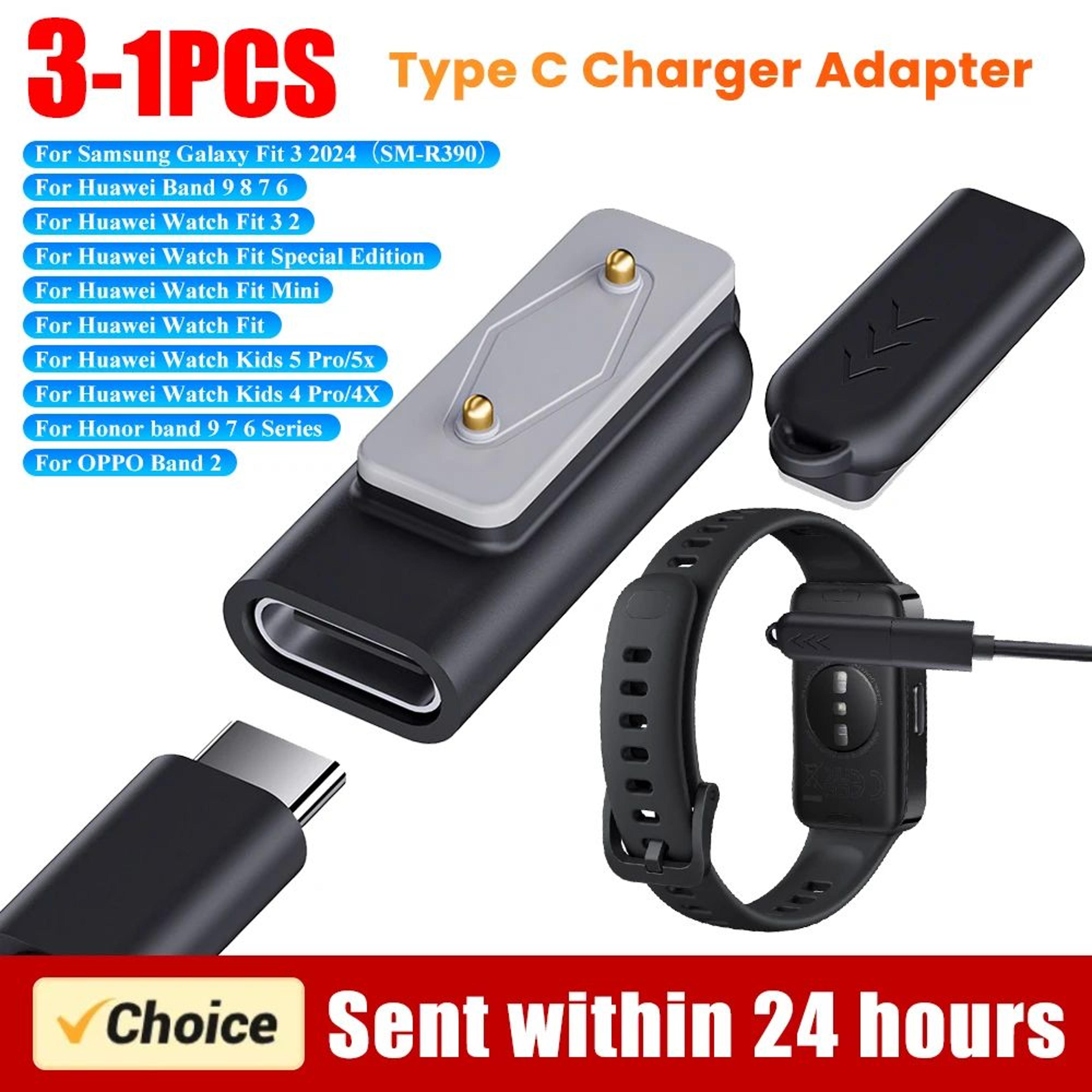 right-angle usb-c watch charger adapter for samsung galaxy fit & huawei watch fit