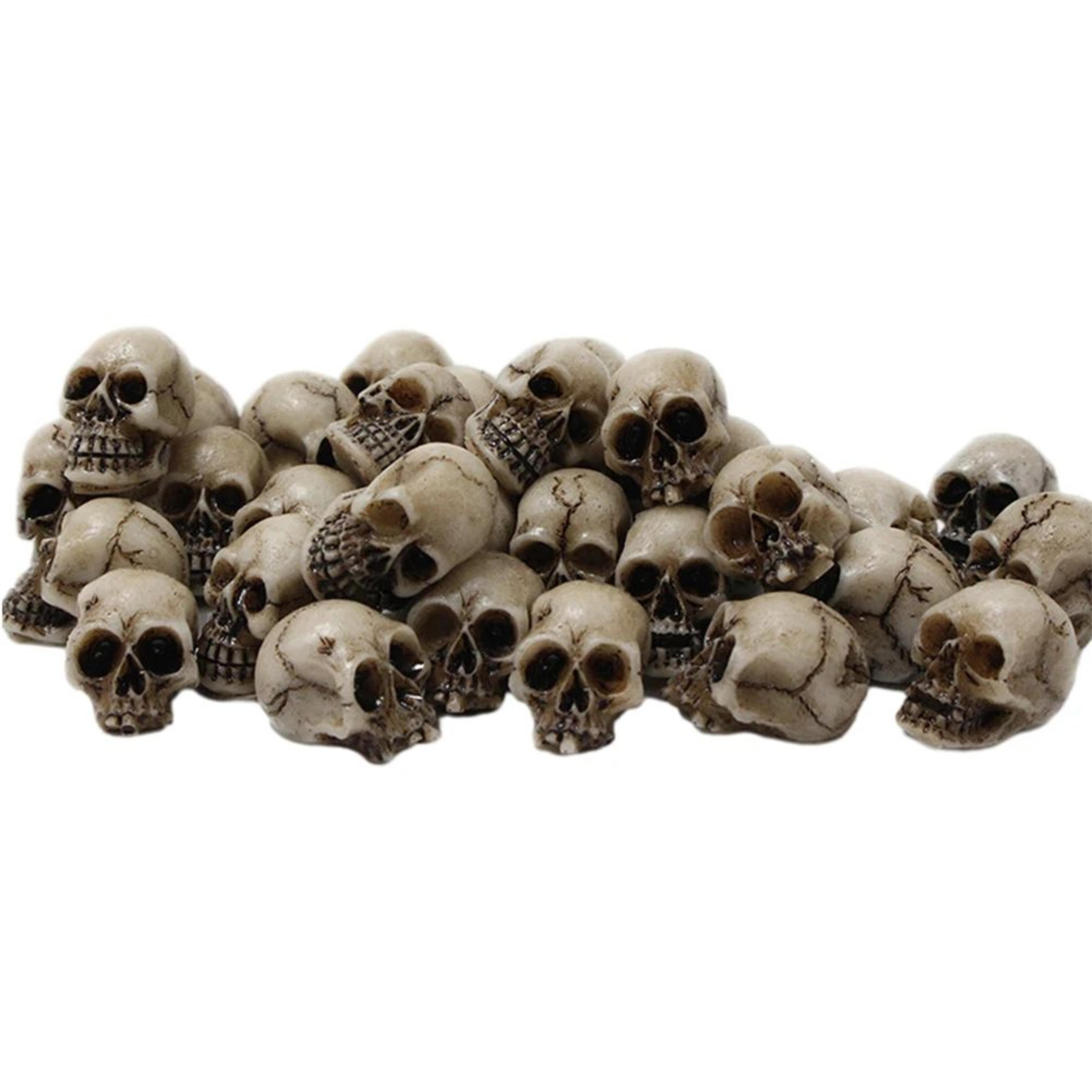 20-piece mini gothic skull decor set for halloween, gardens & creative displays
