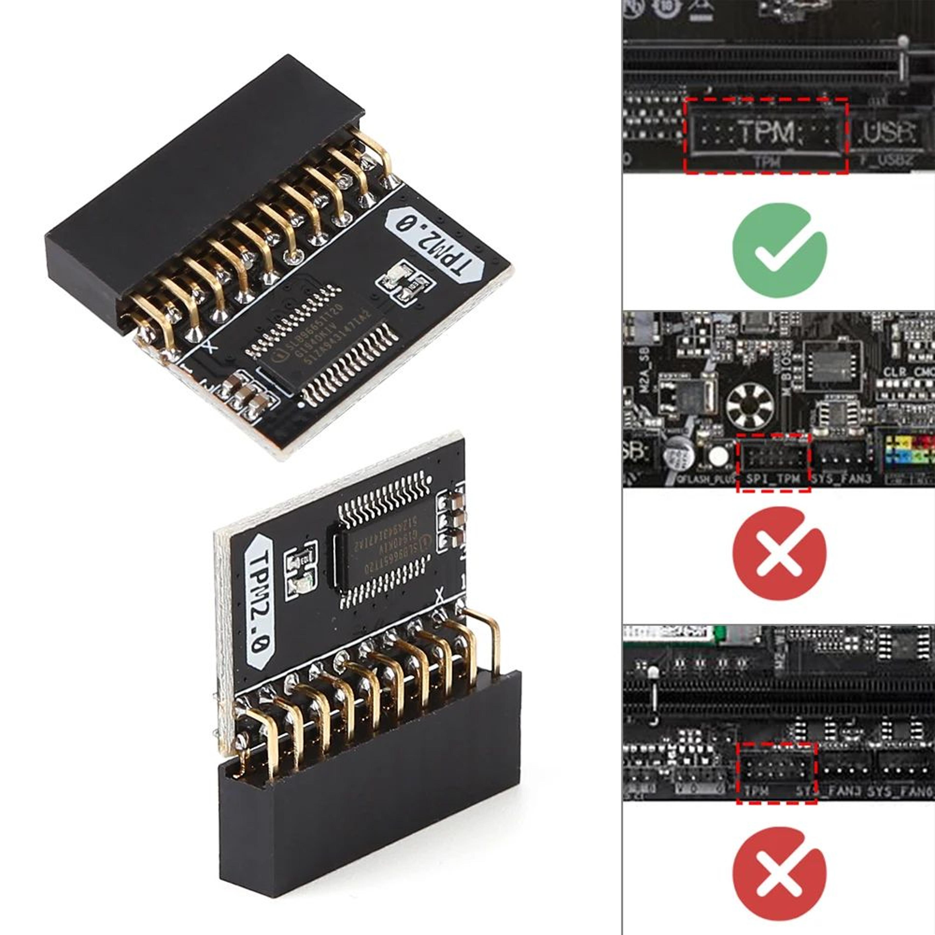 tpm 2.0 security module board for asus & gigabyte motherboards – lpc 20-pin hardware encryption for windows 11