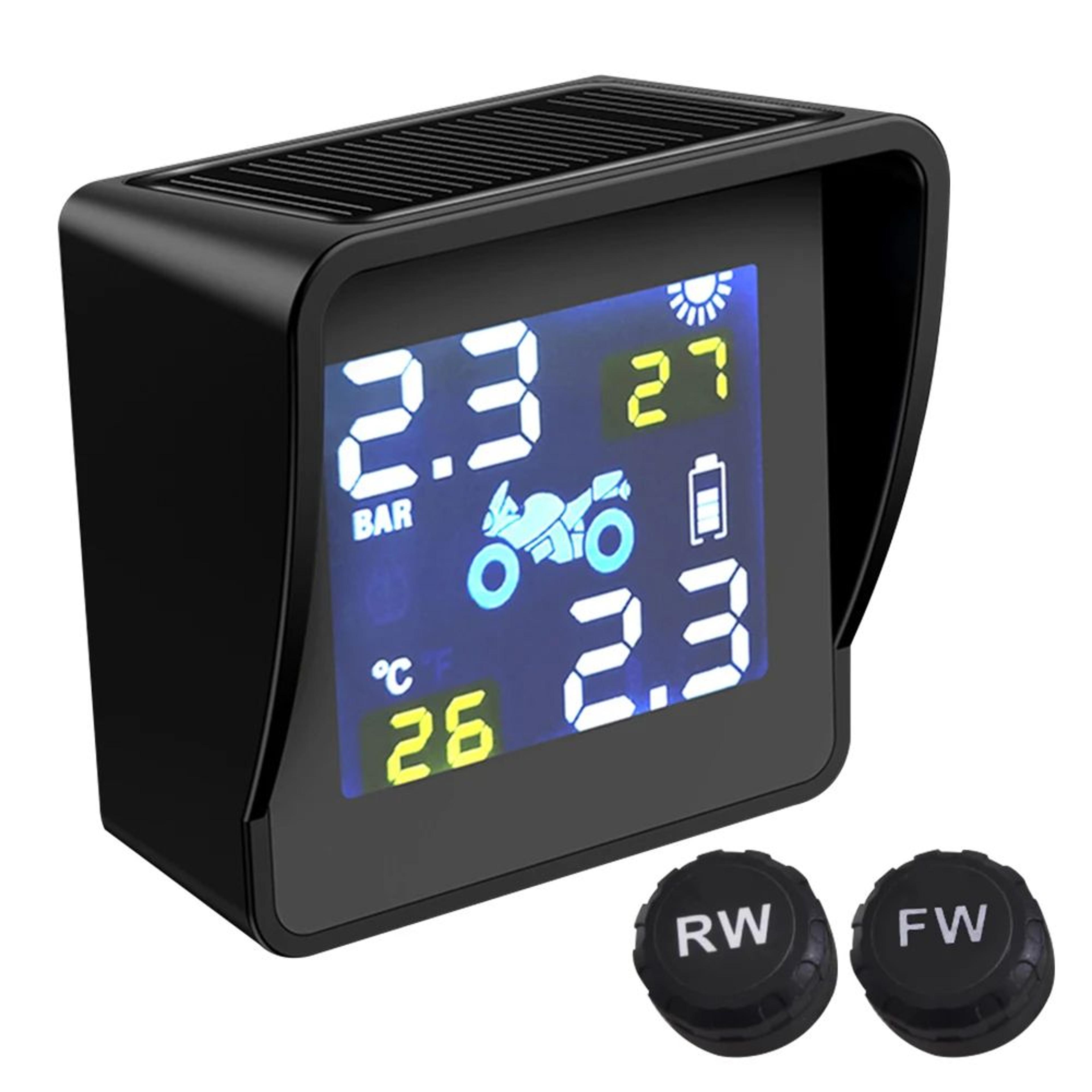 solar-powered motorcycle tpms with dual high-precision sensors