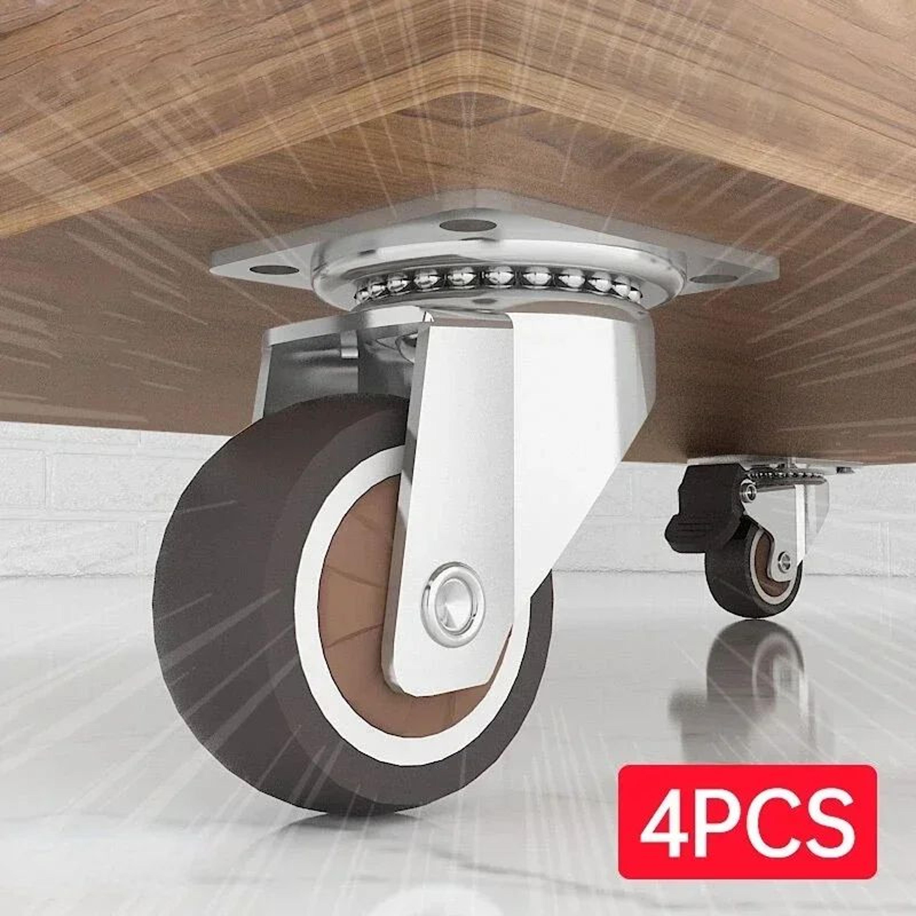 soft rubber swivel furniture caster wheels – 4-pack universal rolling casters for furniture & carts