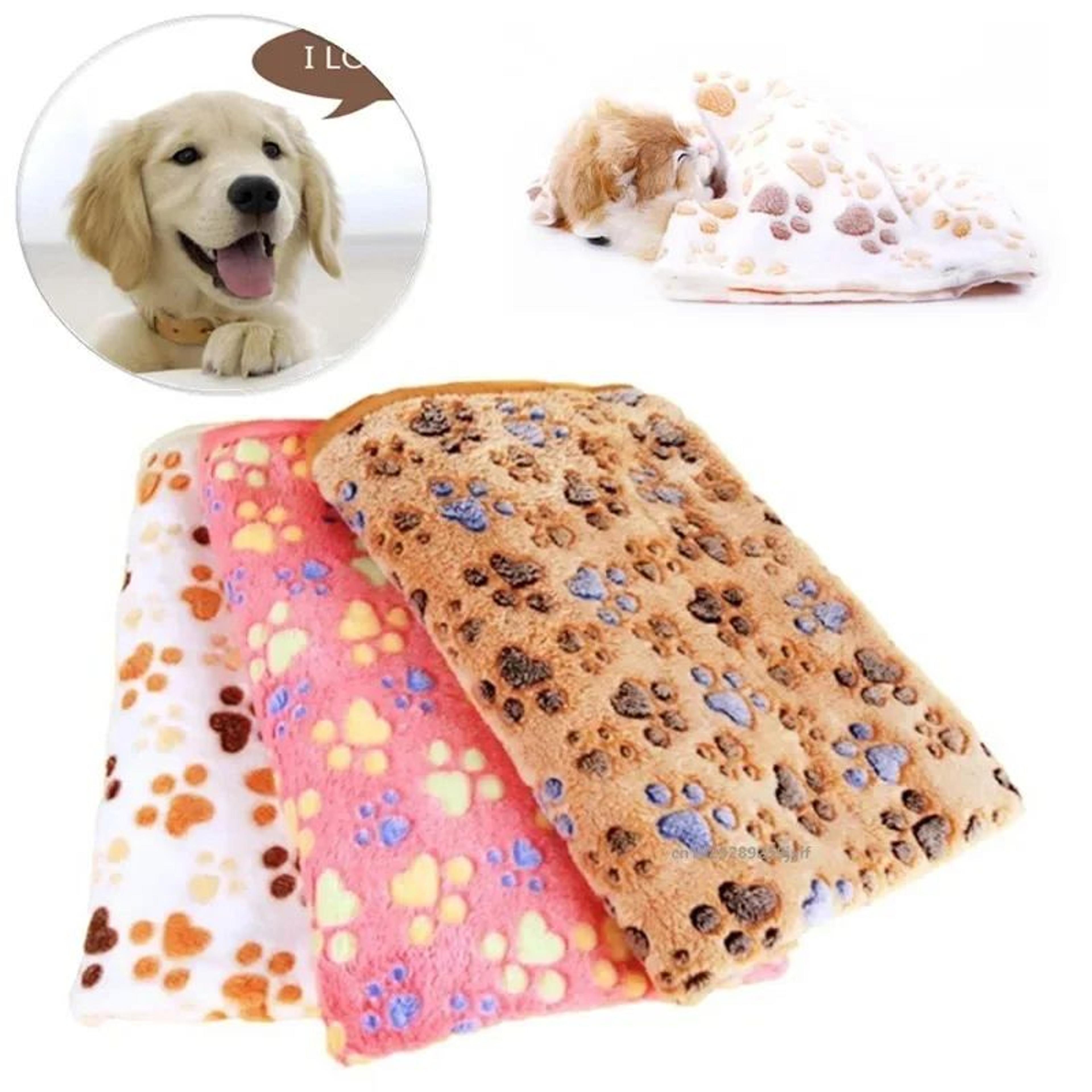 ultra-soft plush pet blanket for dogs & cats – cozy cartoon winter pet mat