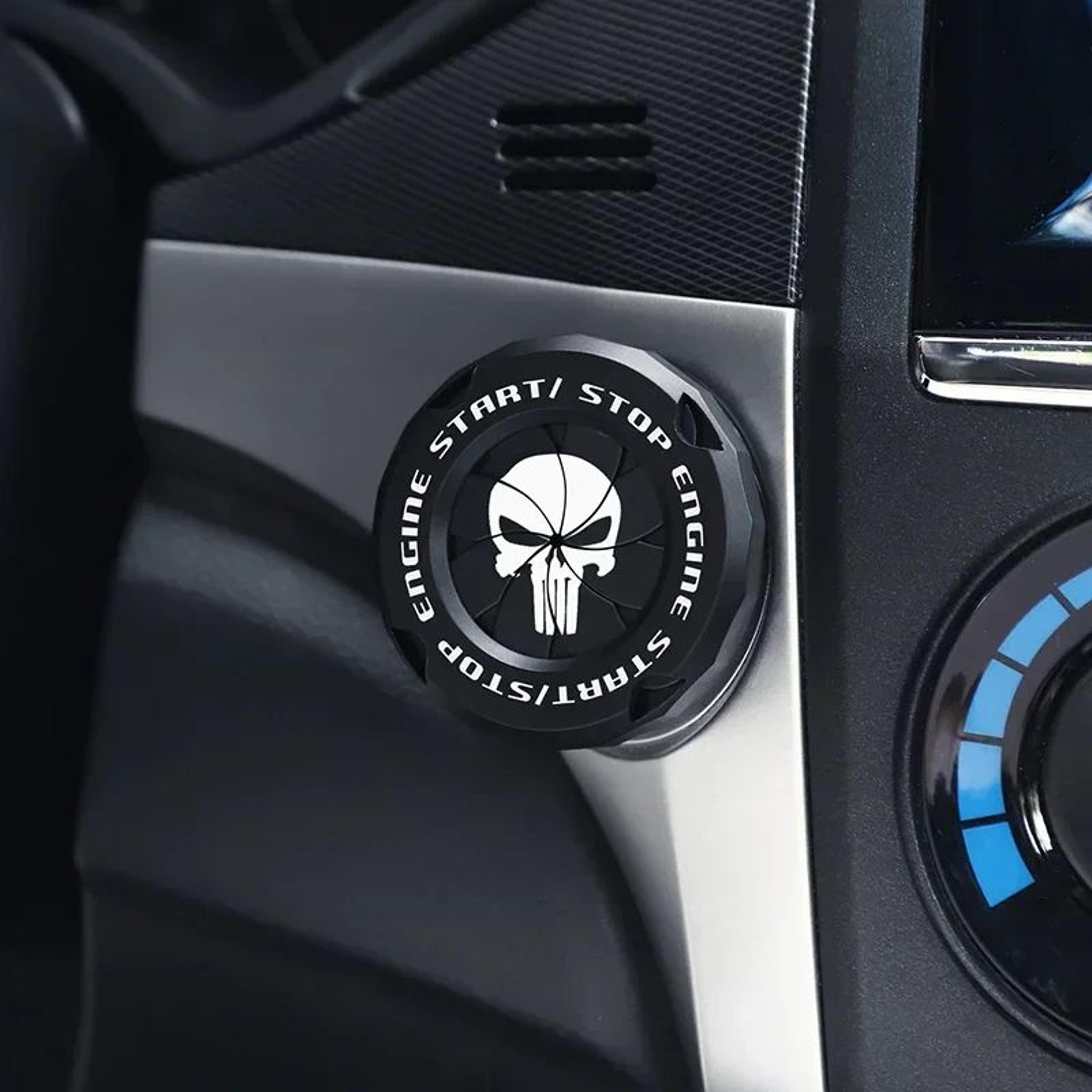 one-touch rotary start button cover – durable ignition protection ring for cars & motorcycles