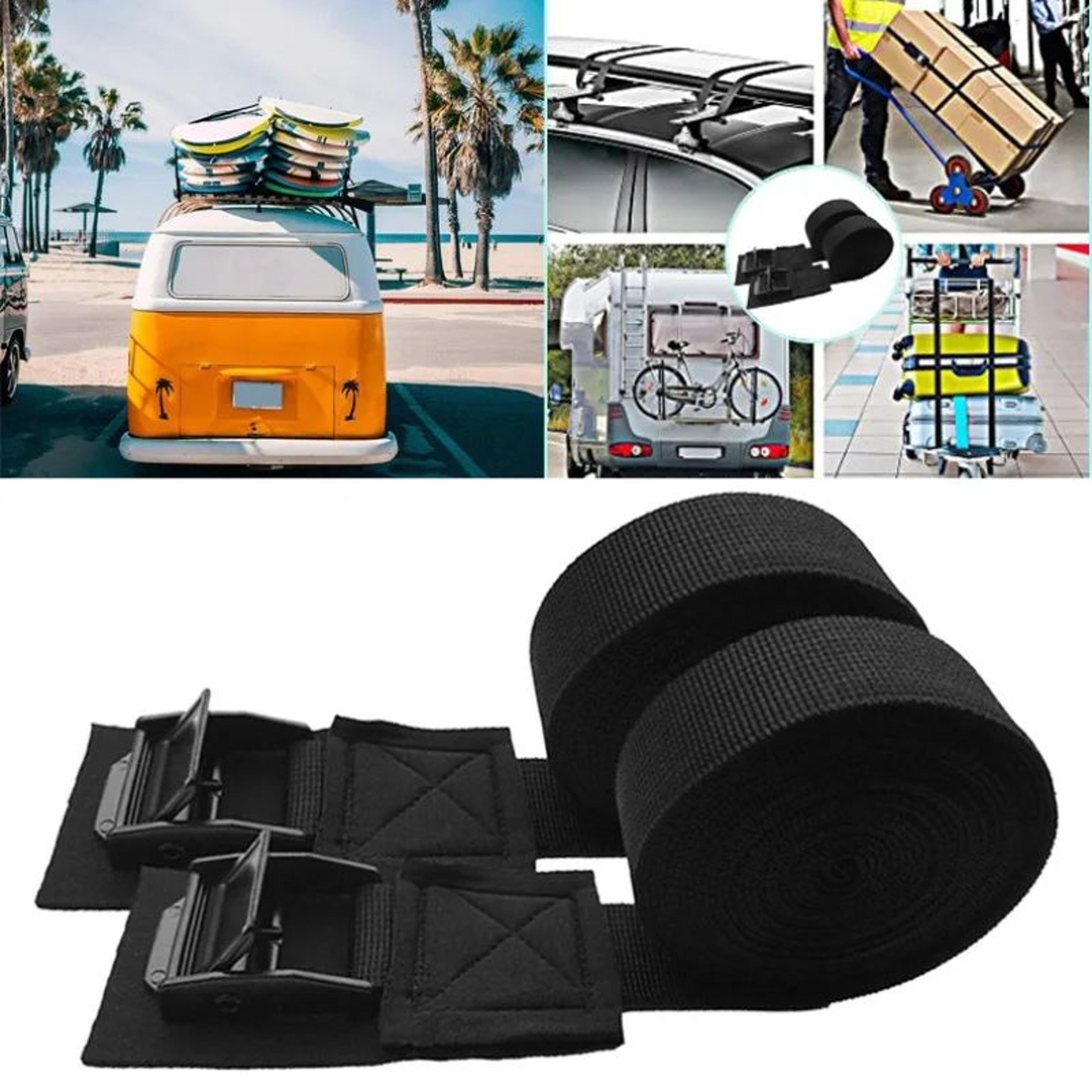 heavy-duty adjustable ratchet tie-down straps with metal buckle – 2-pack cargo & luggage securing belts