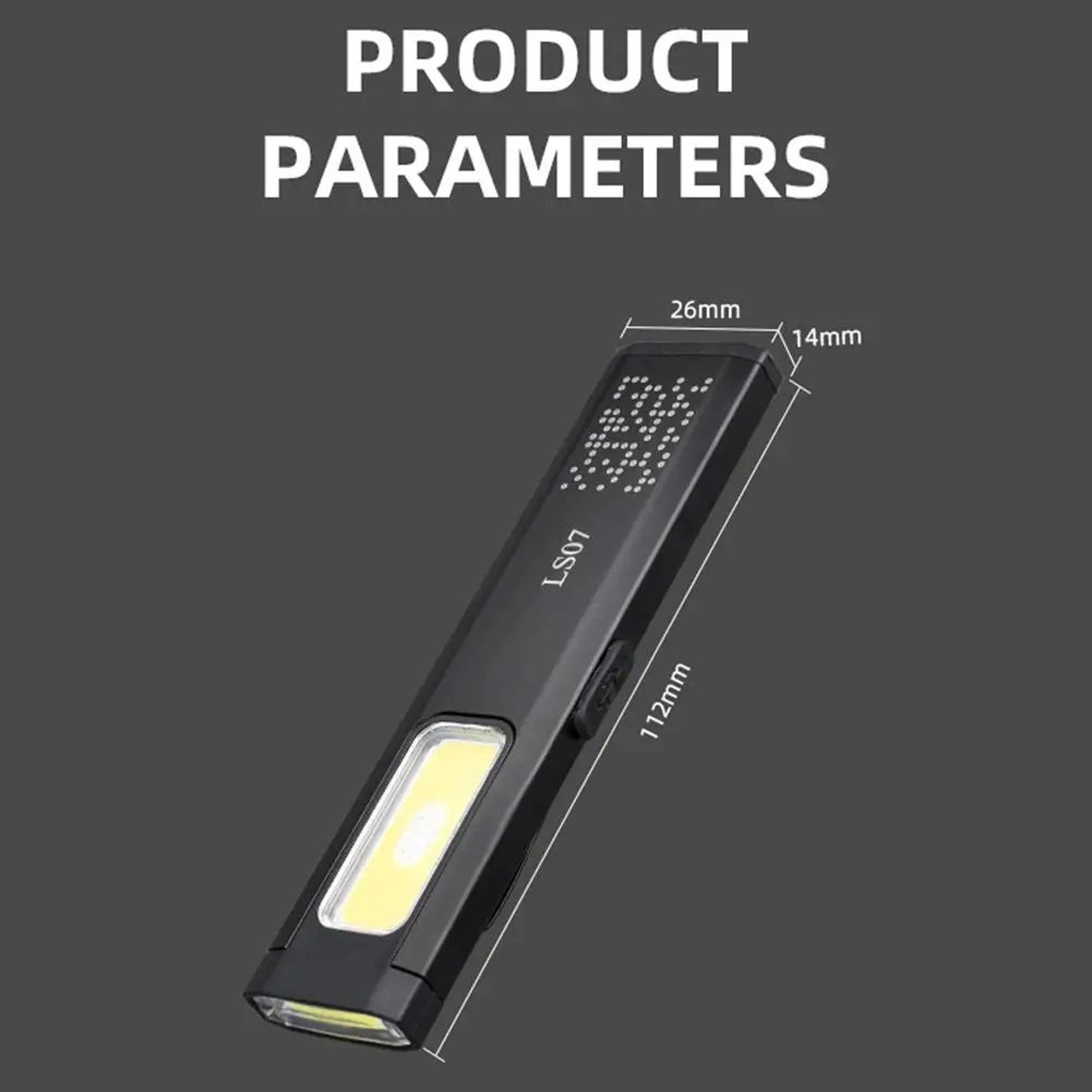 mini rechargeable led flashlight with magnetic base – waterproof pocket torch for work & outdoor use