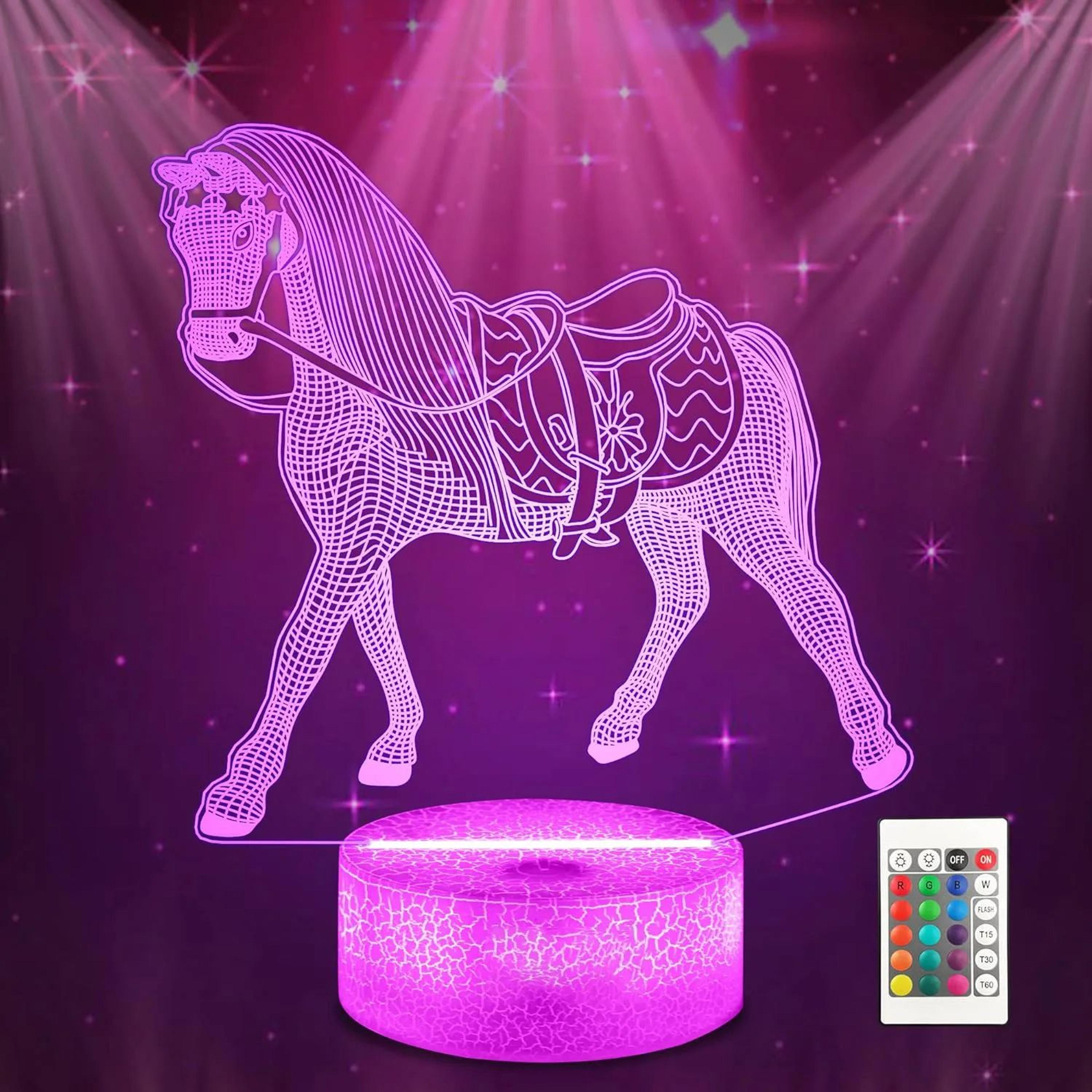 3d horse night light lamp for kids & home decor – zodiac horse led bedside lamp
