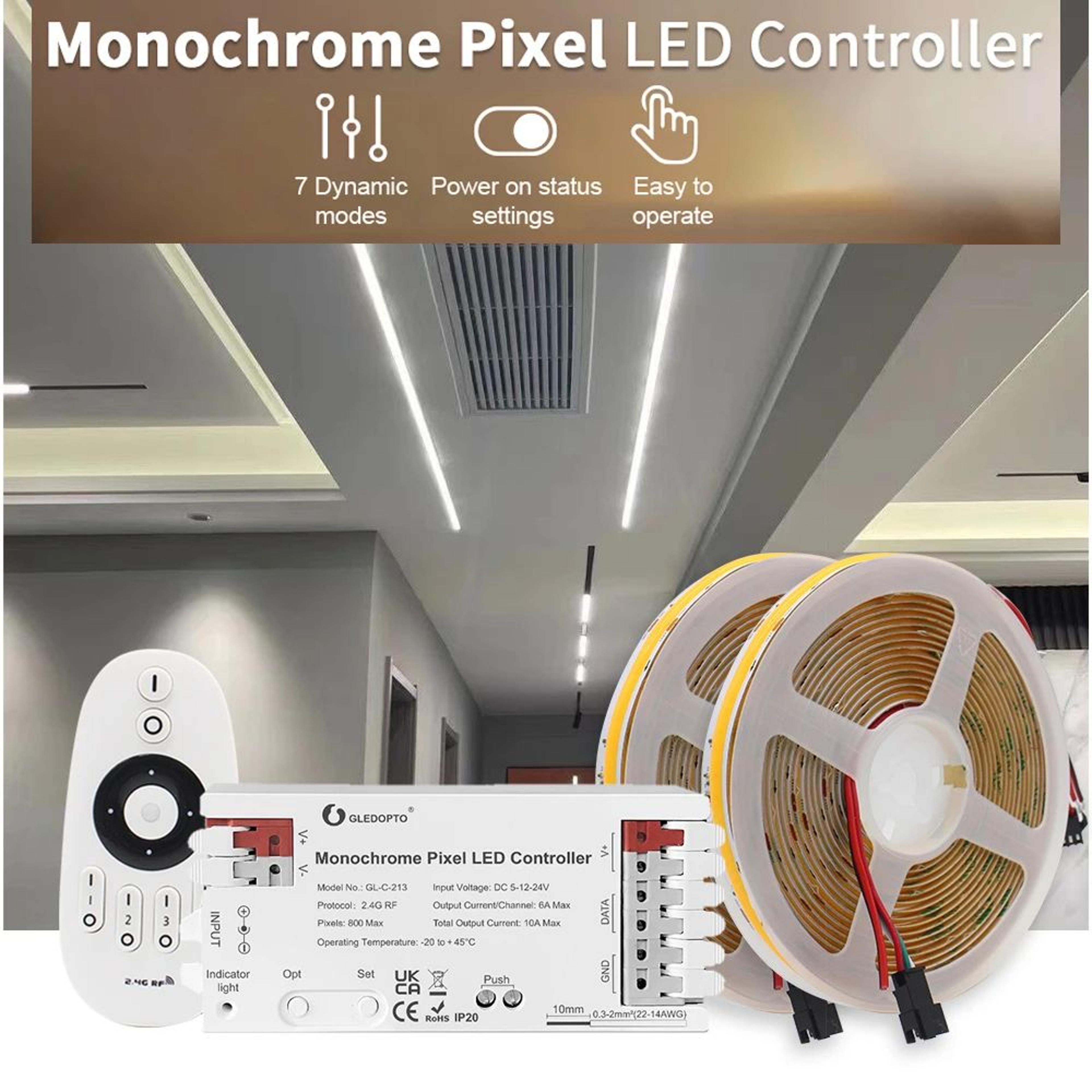 ws2811 cob running water led strip light 24v with rf remote control
