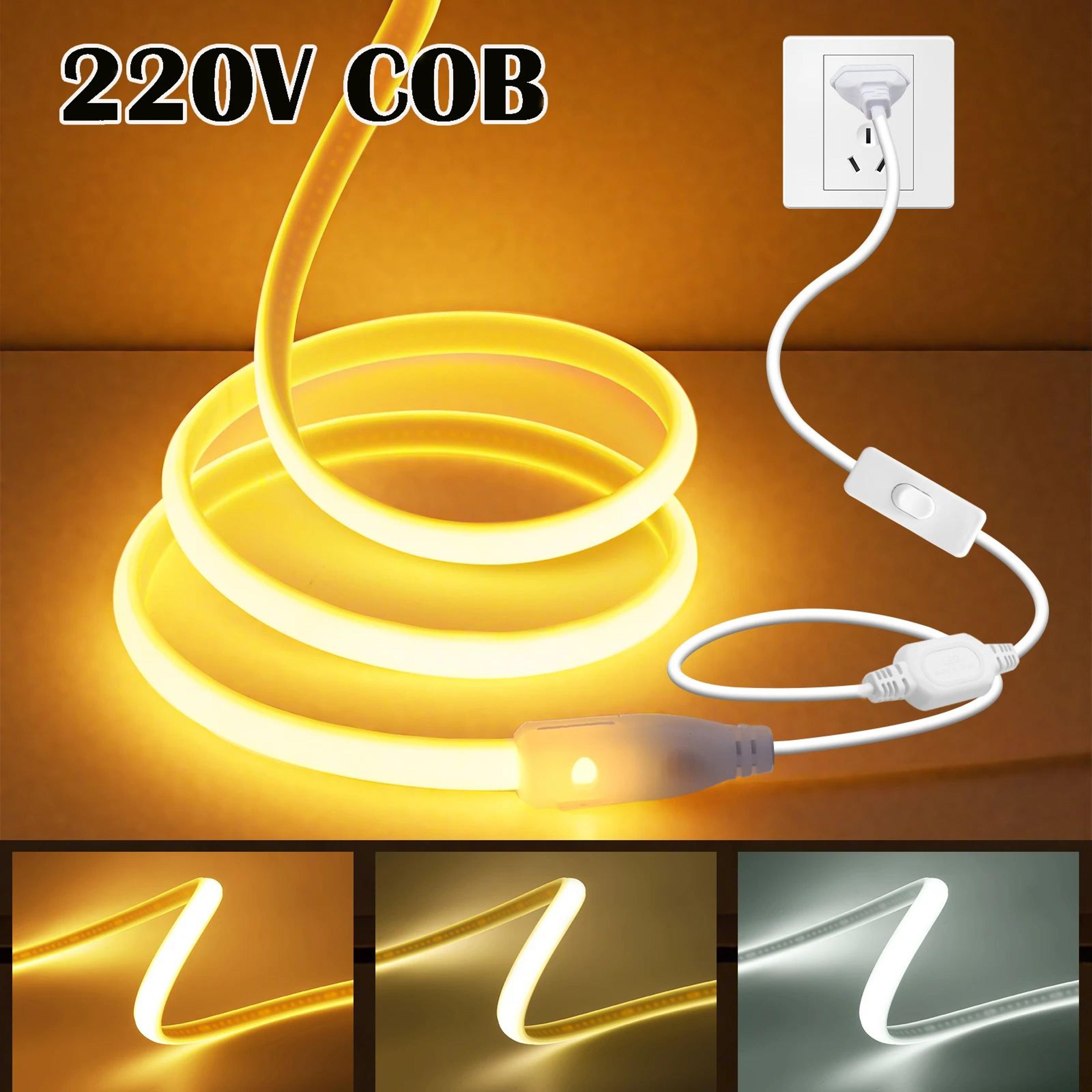 flexible cob led strip light with switch – waterproof dimmable home accent lighting