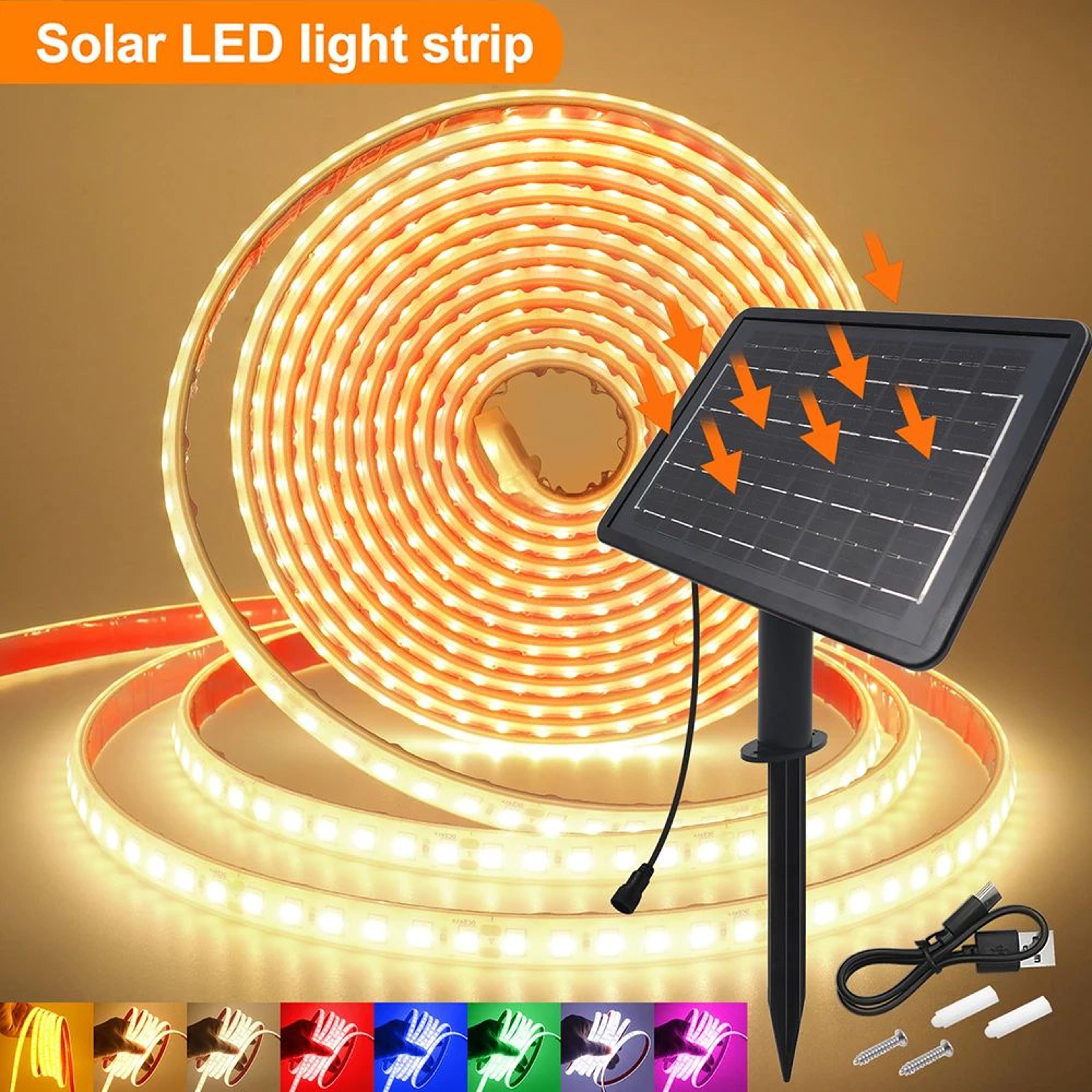 solar waterproof led light strip 24v ip68 outdoor garden & party lighting