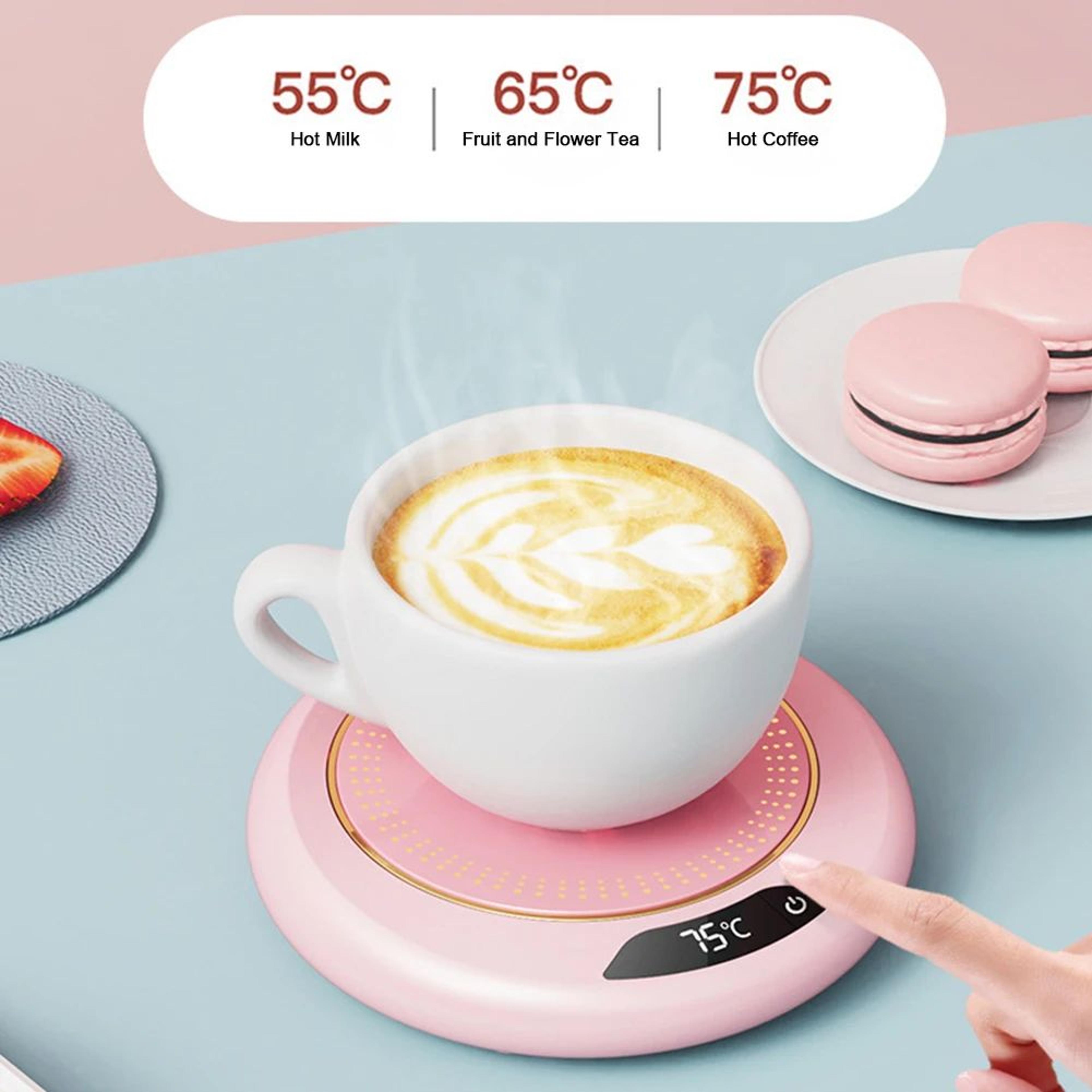 usb cup warmer heated coaster with 3 temperature settings - coffee mug warmer for desk & home