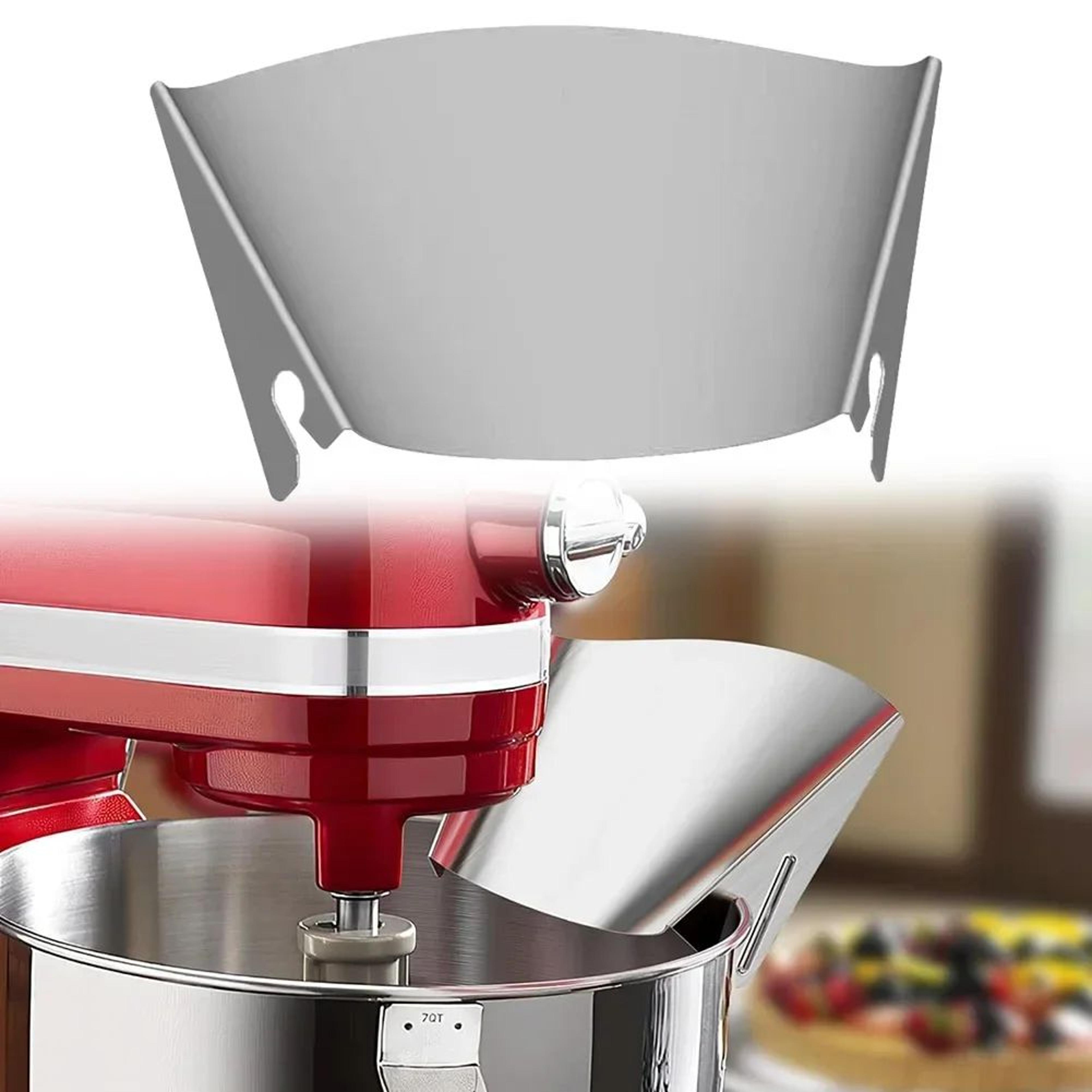 lifesparking stainless steel kitchenaid pour shield - universal mixer splash guard with pour spout