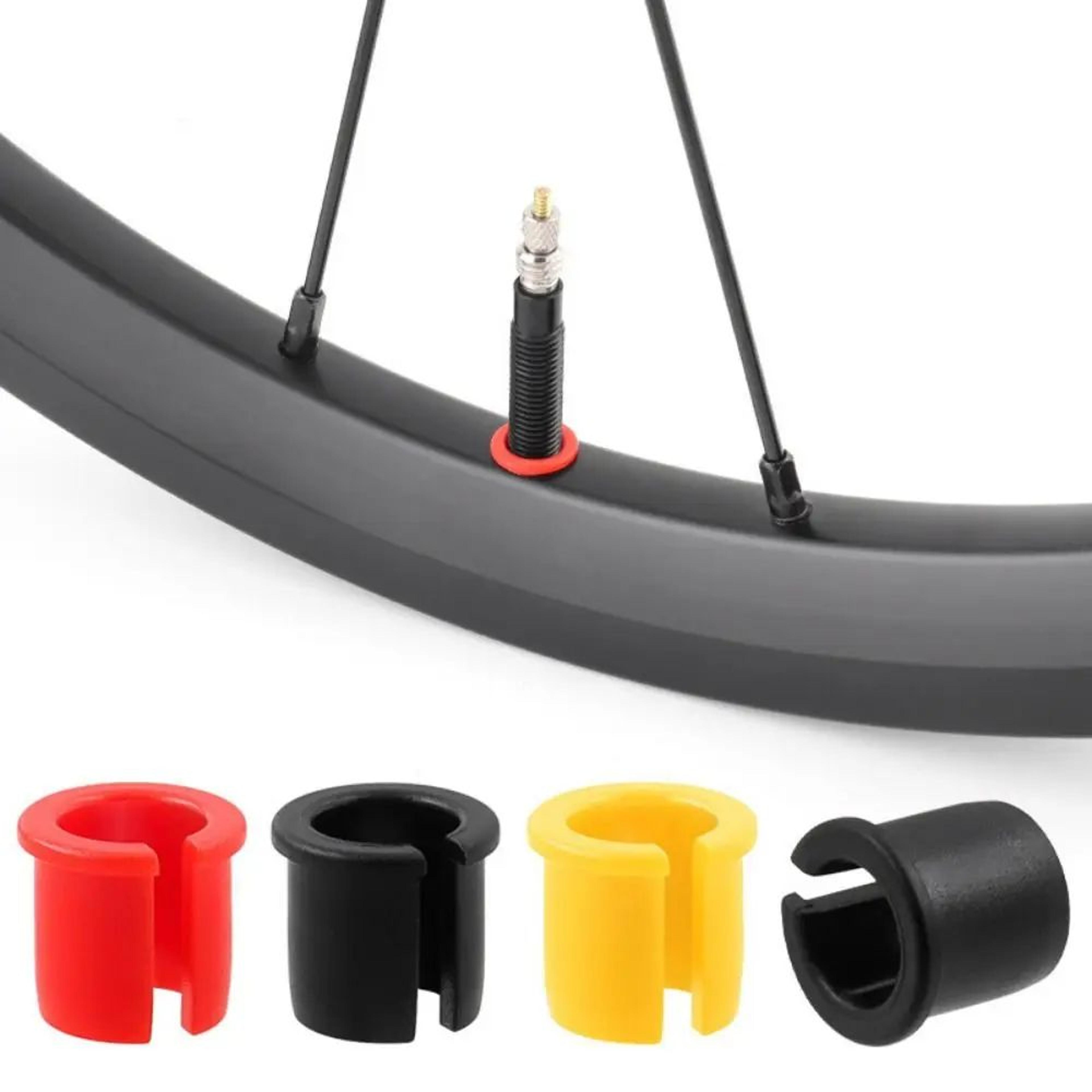 4-pack bicycle valve hole reducer sleeves – presta valve rim grommet adapter for secure fit