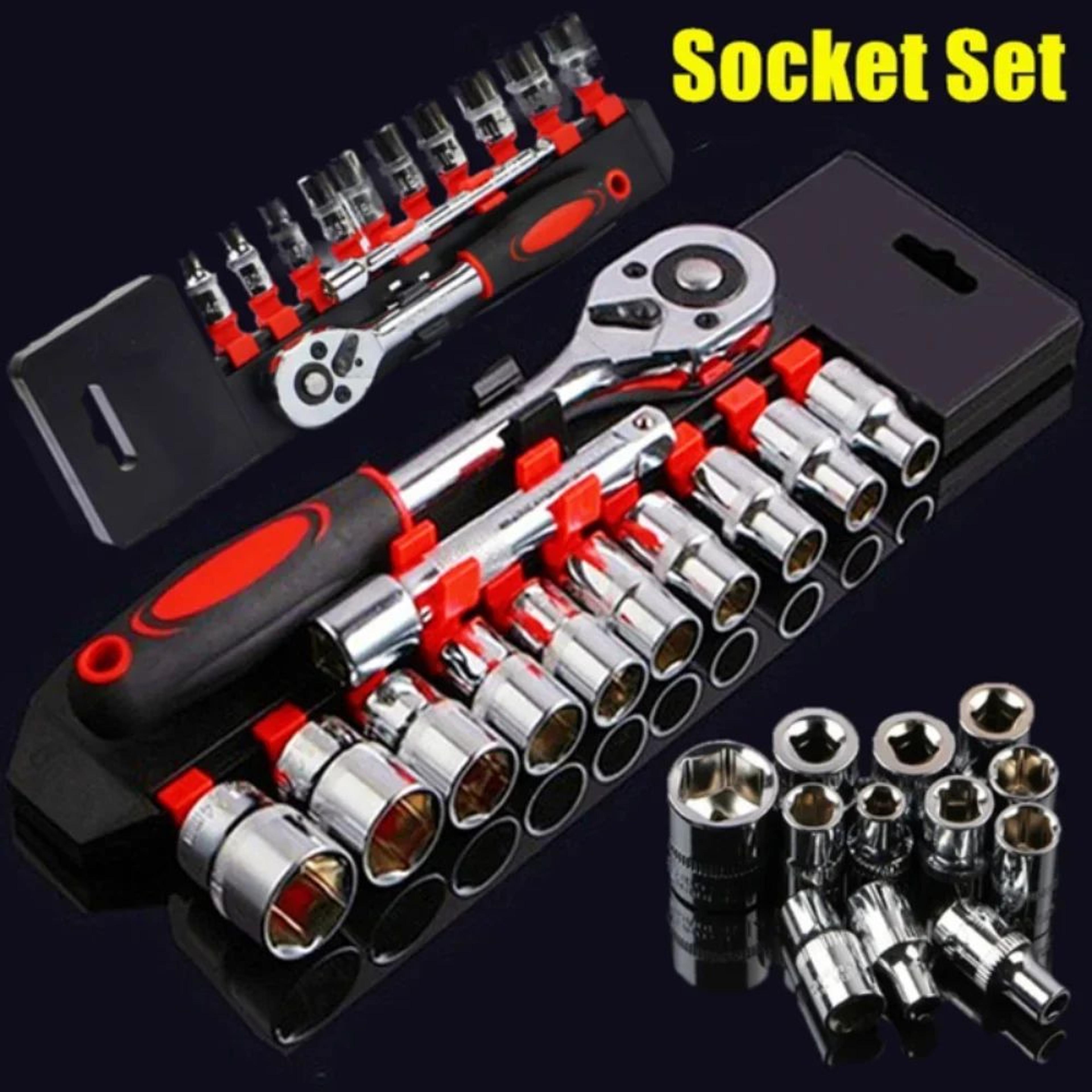 12-piece metric ratchet socket set – portable motorcycle & bike repair tool kit