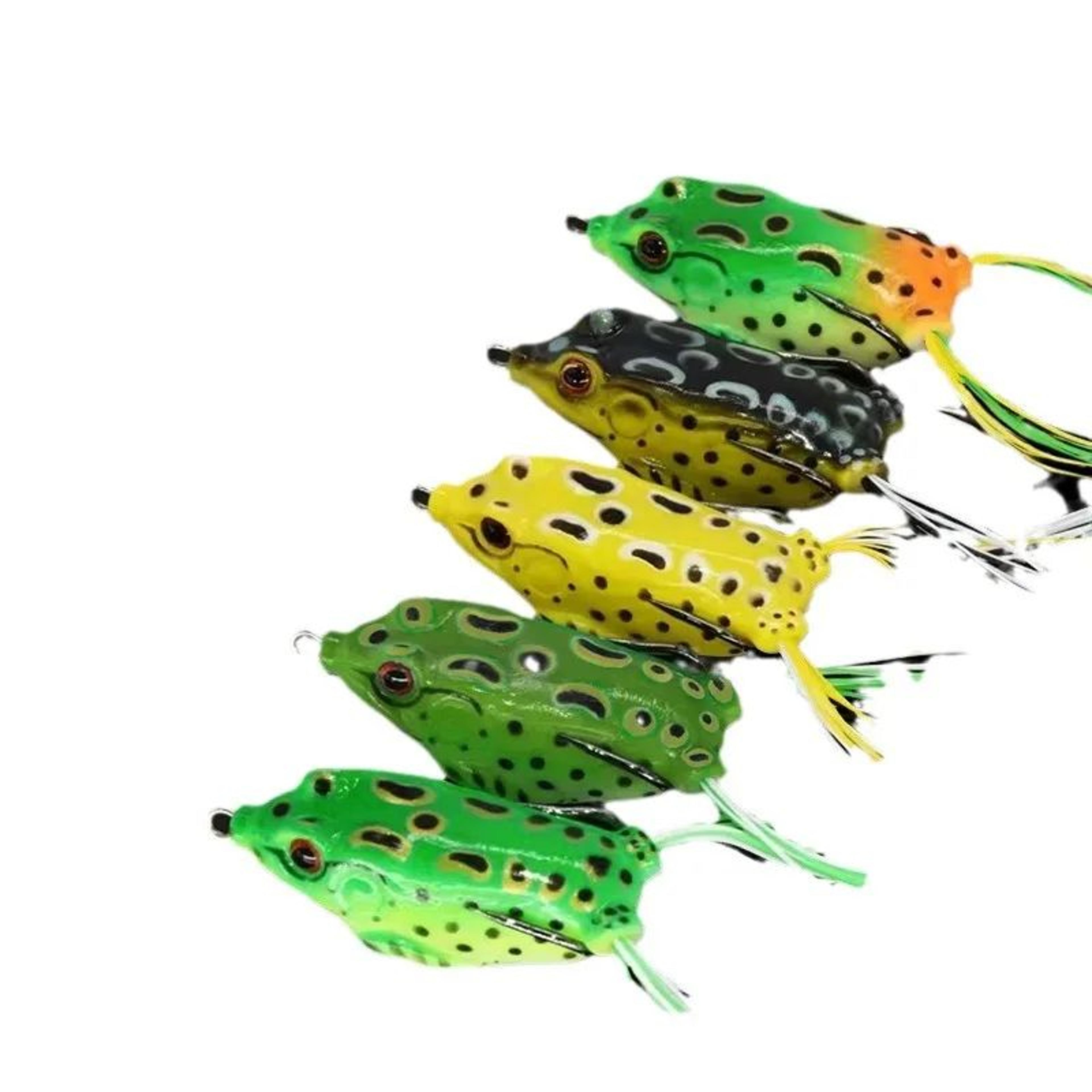 5-pack topwater frog lure set – hollow body frog soft baits for bass, weedless surface strikes