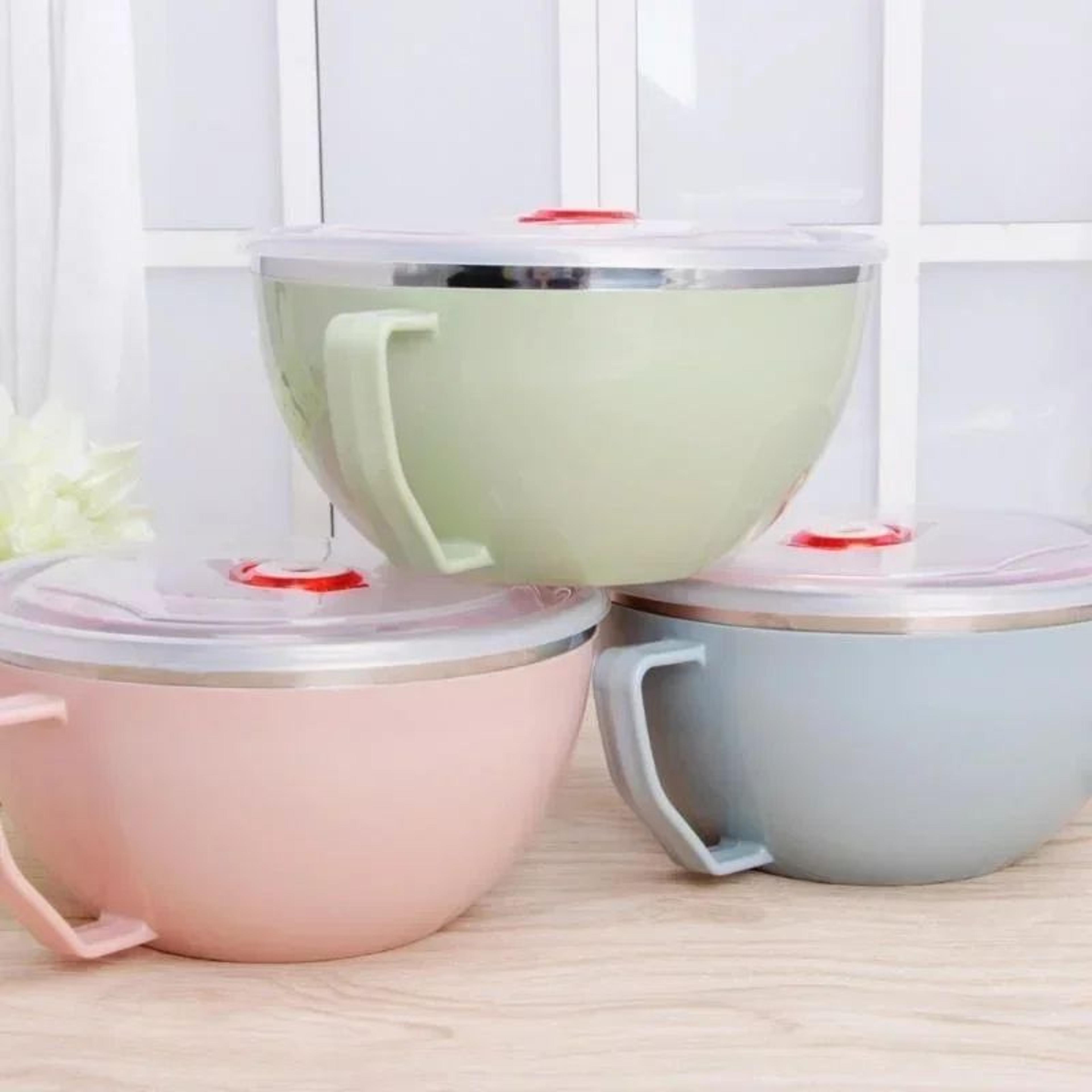 stainless steel instant ramen bowl with handle - anti-scald mixing & soup bowl for everyday meals