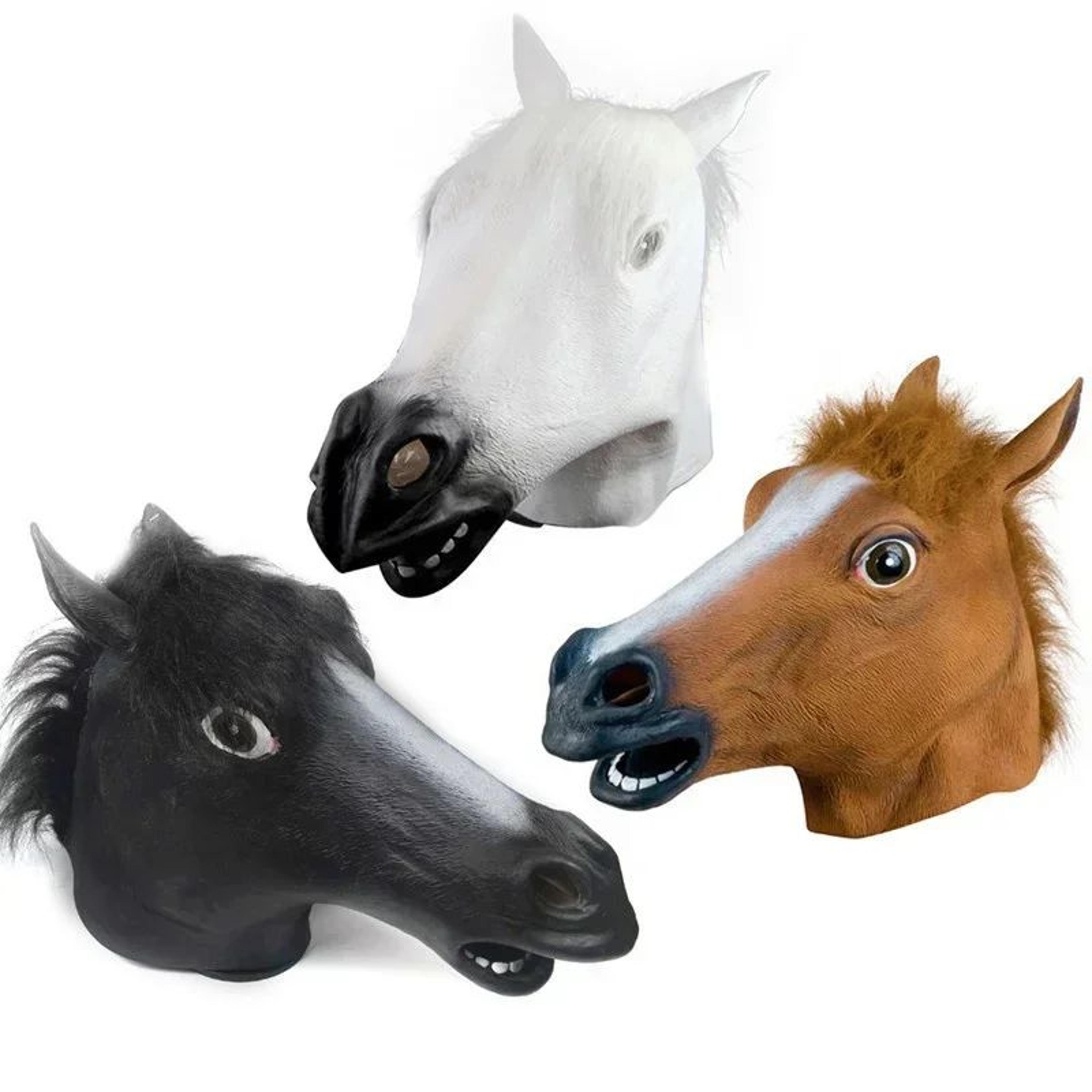 realistic horse head mask costume for halloween, cosplay & party pranks