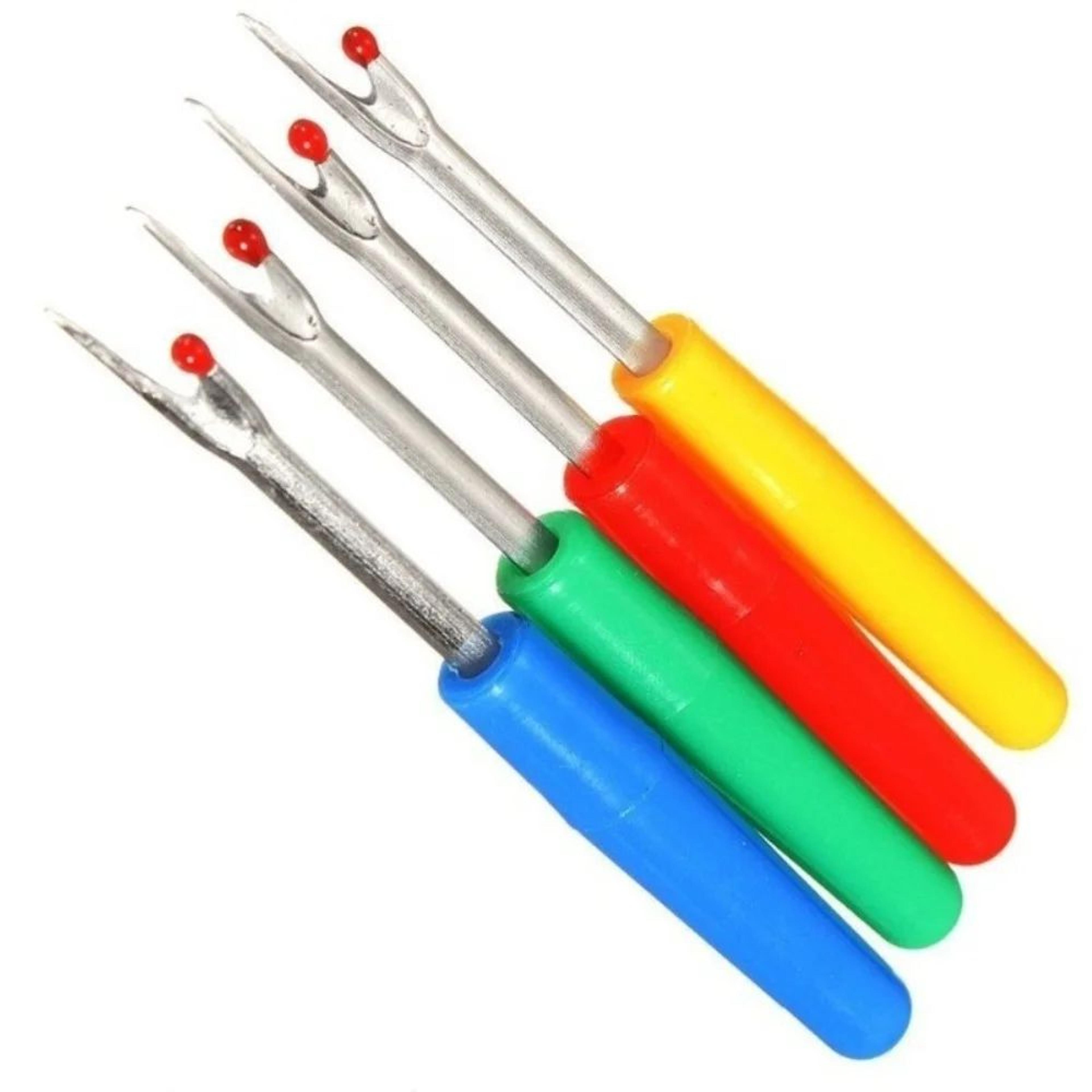 4-piece seam ripper & thread cutter set – plastic handle stitch unpicker tools
