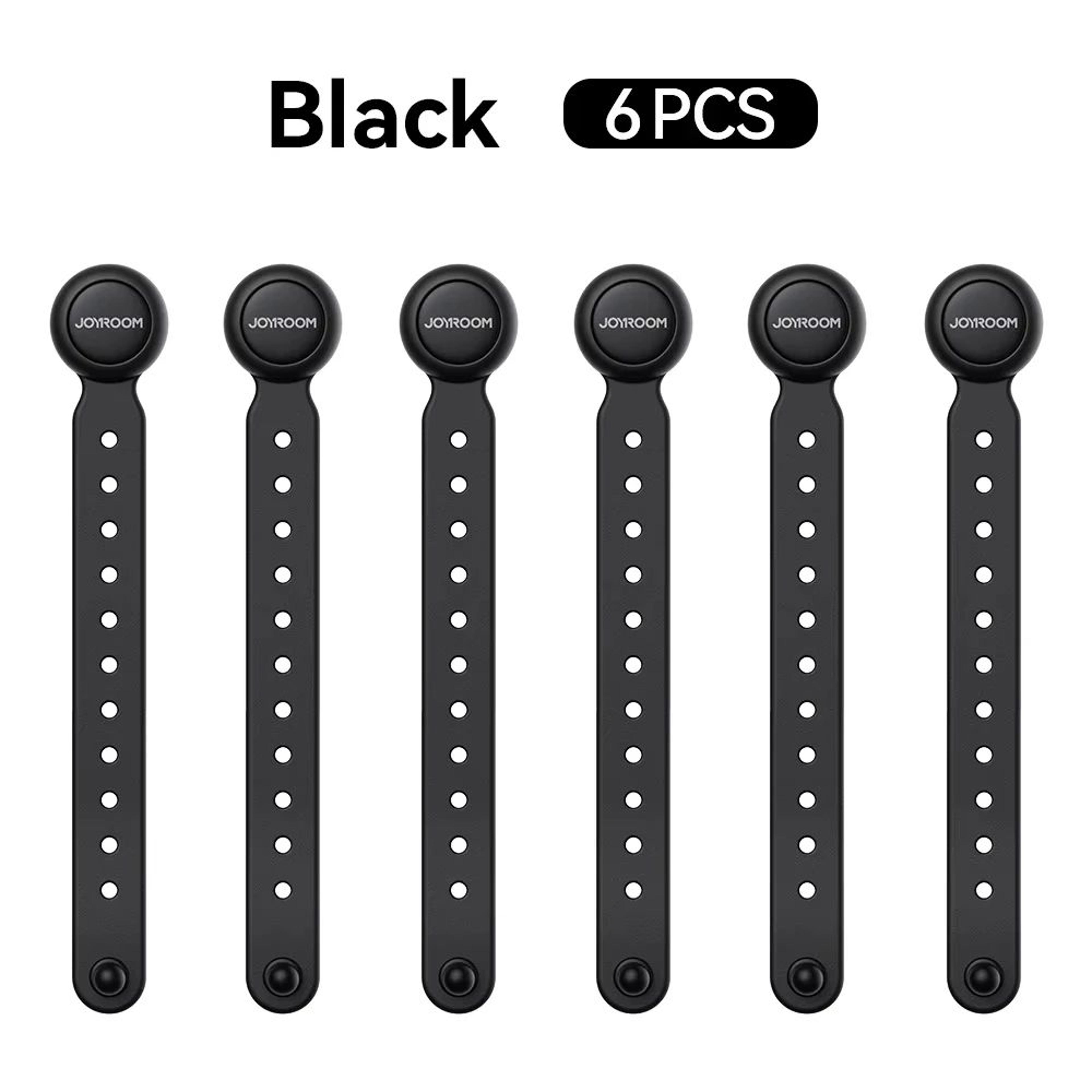 magnetic cable management ties (6-pack) – adjustable cable organizer straps for clean desks, home & office