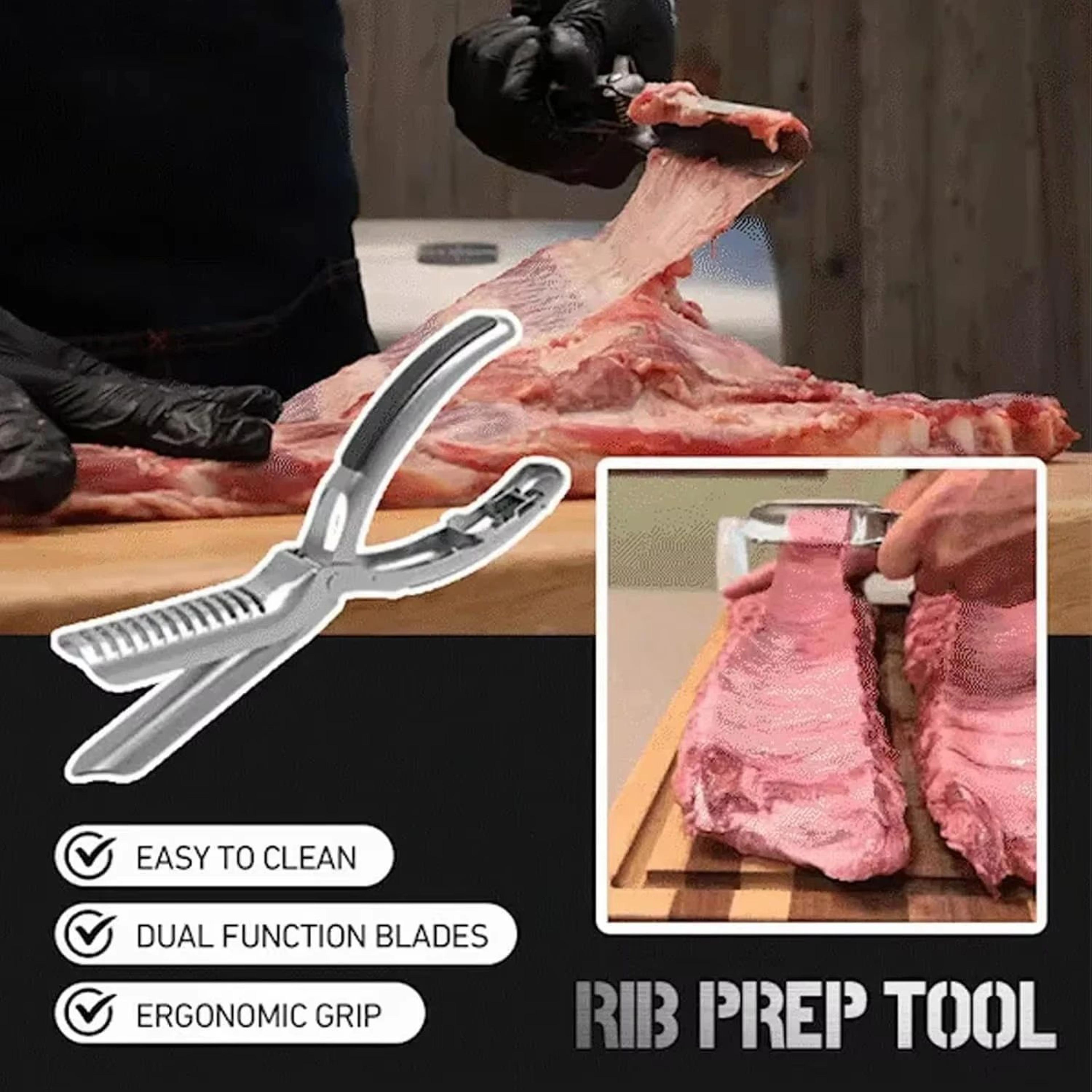 stainless steel rib membrane remover – bbq rib skinner tool for fast, clean rib prep