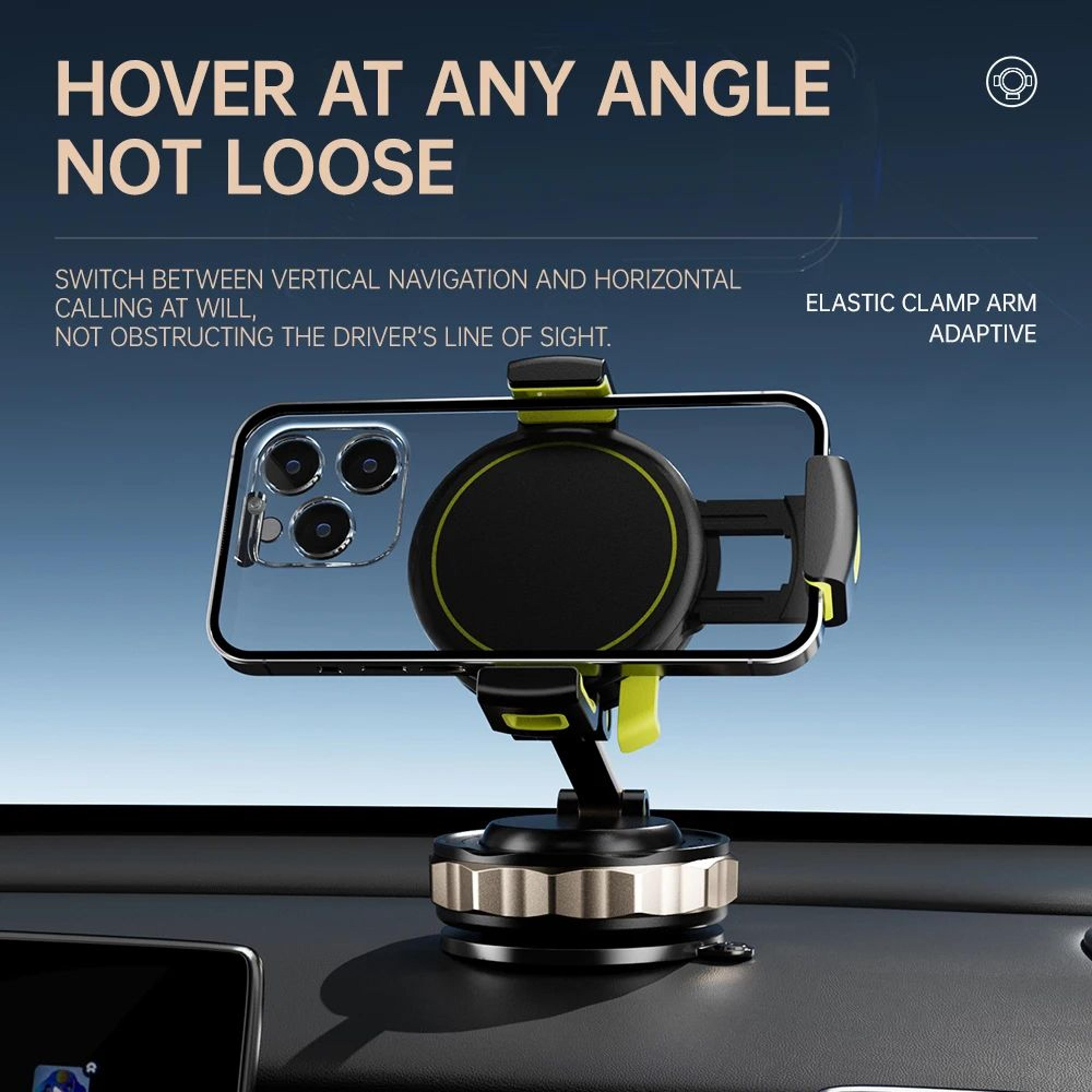 vacuum-lock magnetic car phone holder - 360° rotating magsafe-ready dashboard mount