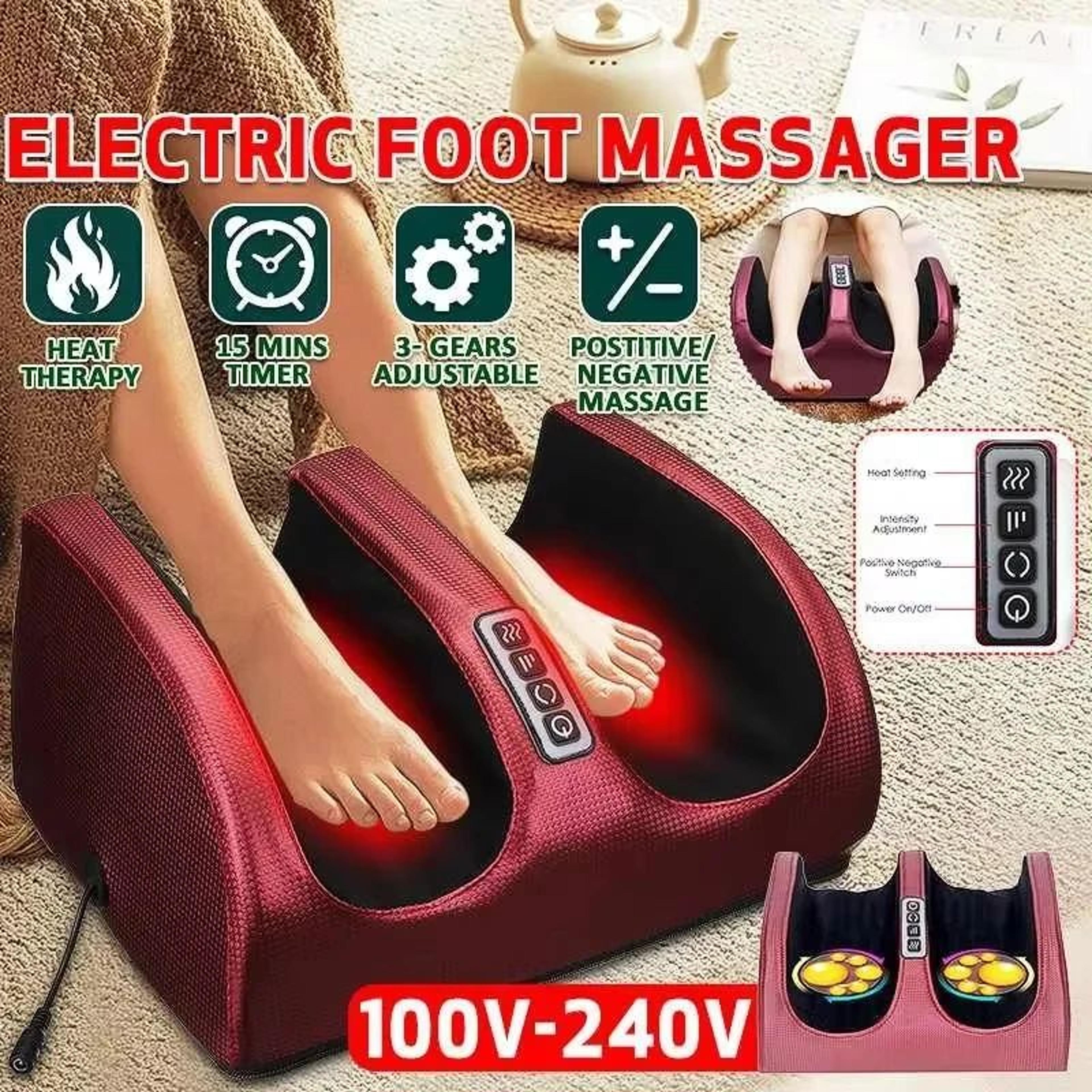 shiatsu electric foot massager with heat therapy and compression for deep foot pain relief