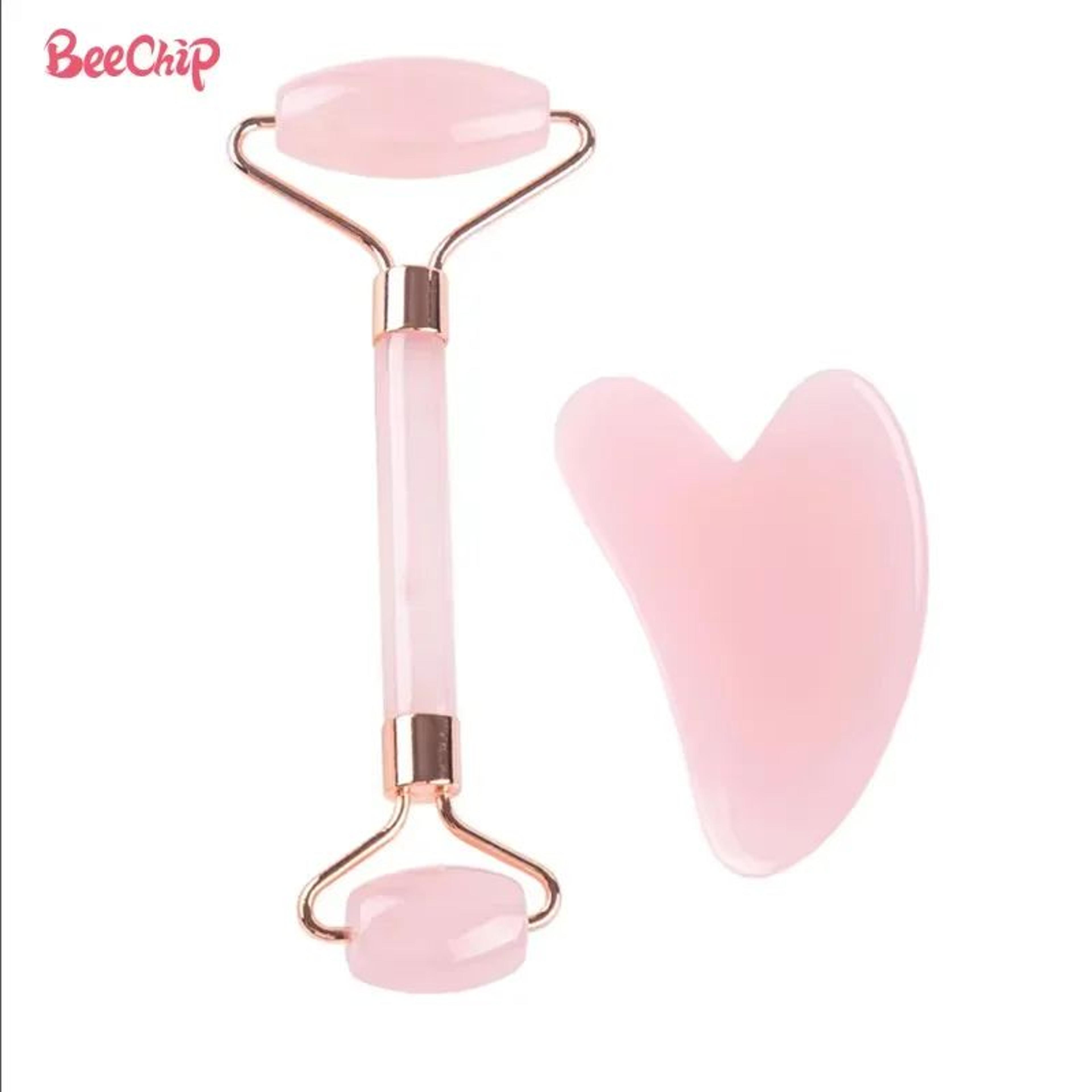 resin facial roller & gua sha set for lifting, de-puffing & glow - face, eyes, neck & body