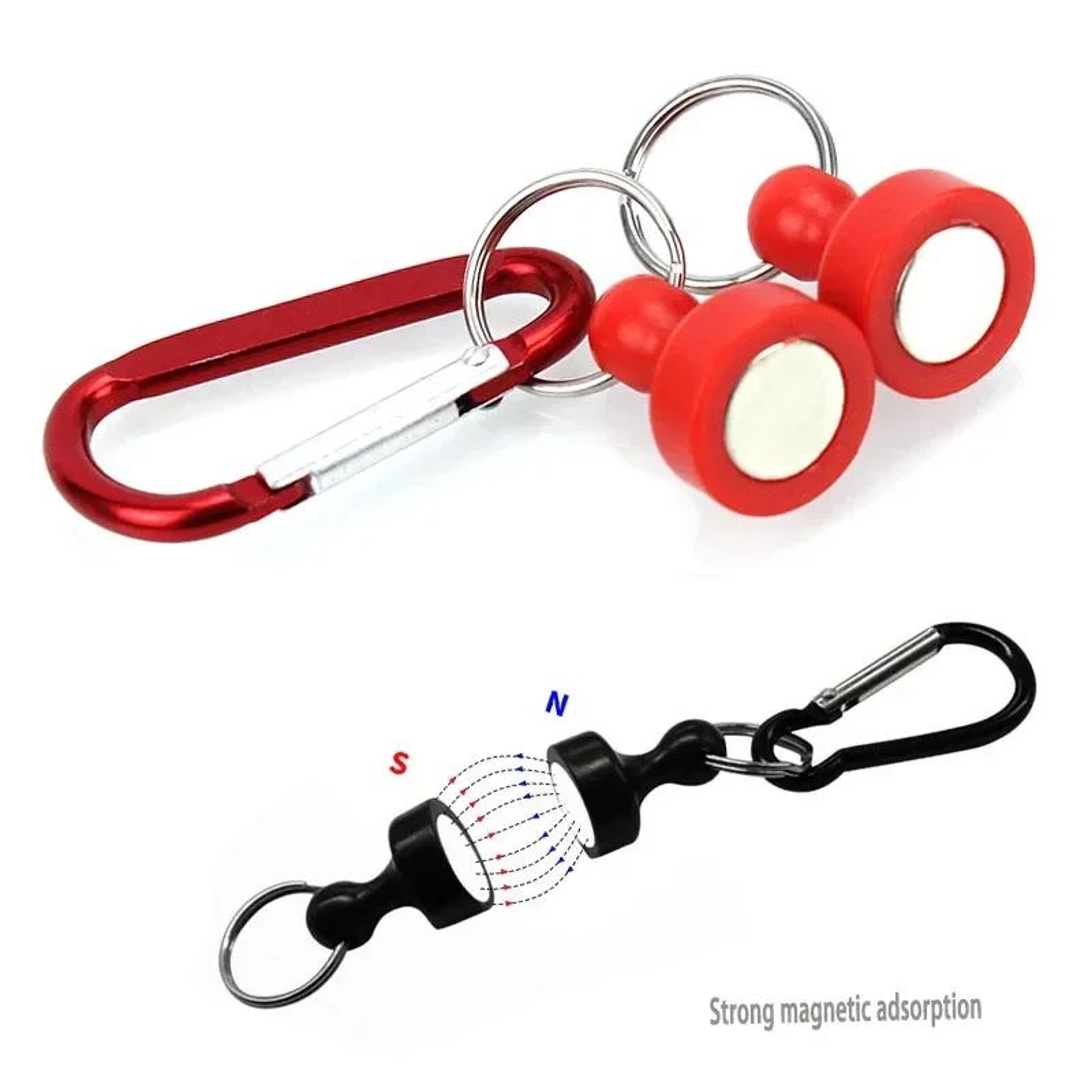 magnetic fishing lanyard quick-release anti-lost steel wire tool tether (1.5m stretch)