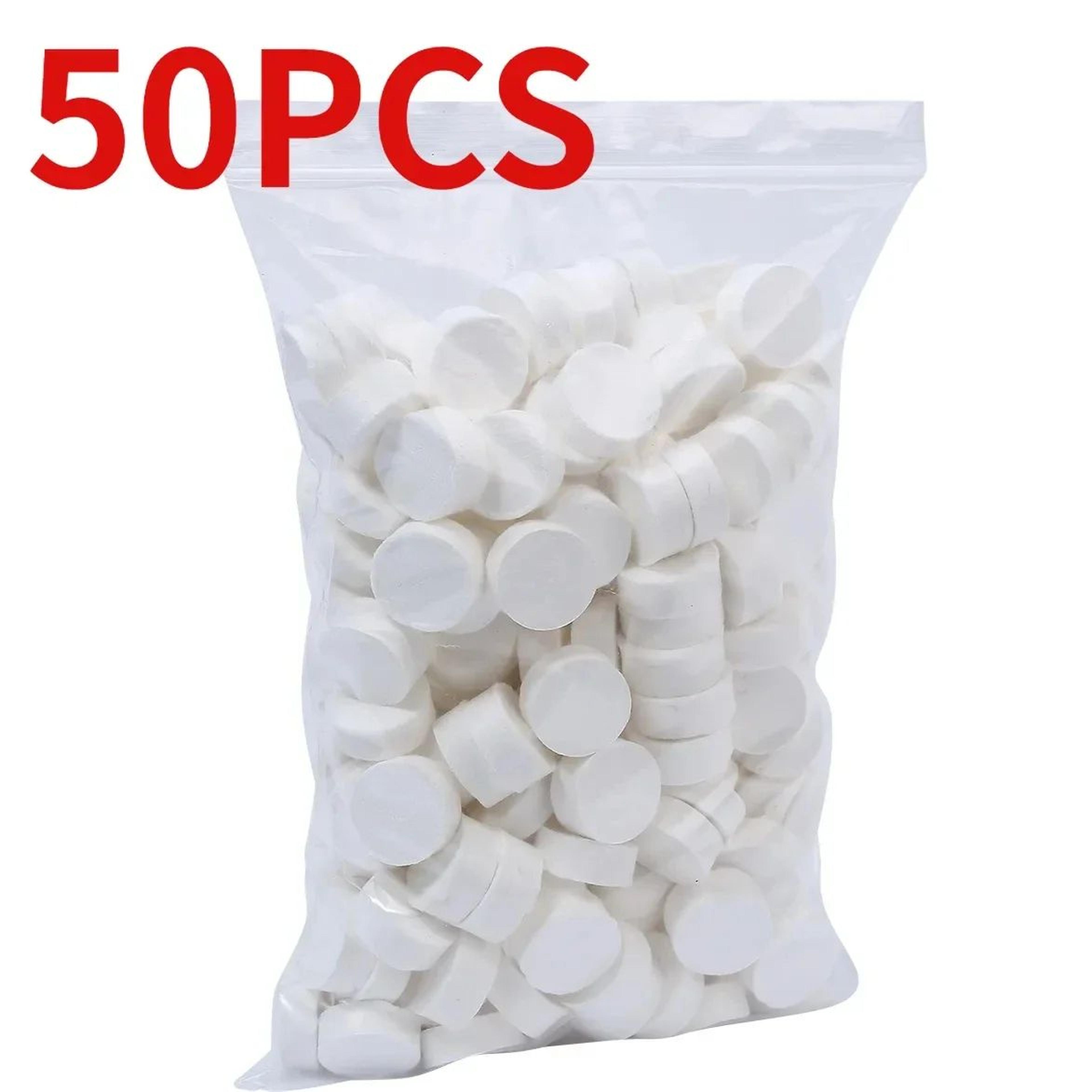 50-pack portable coin tissue towels - disposable compressed towel tablets for travel, camping & daily cleanups