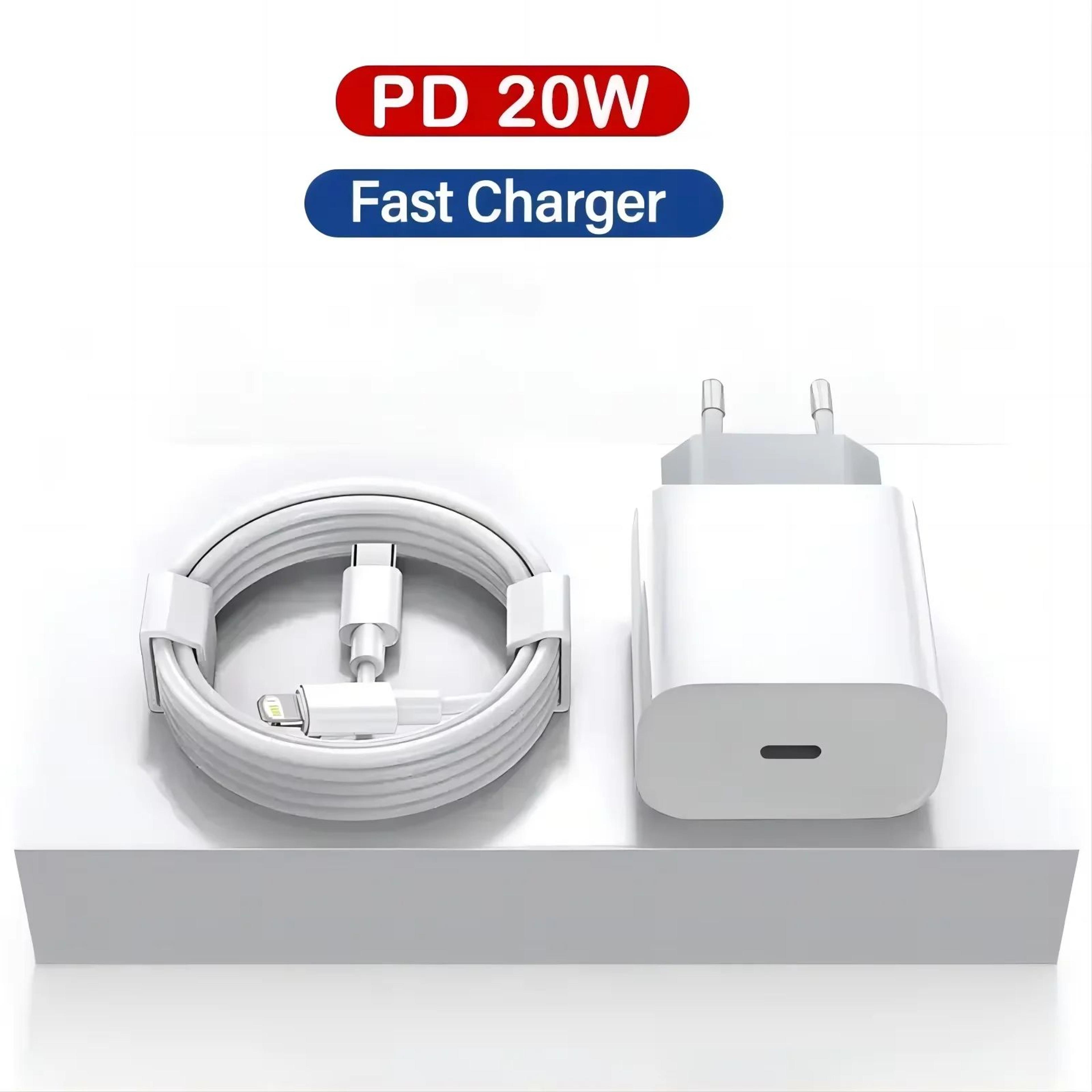 pd 20w fast charging usb-c wall charger with cable for iphone & ipad