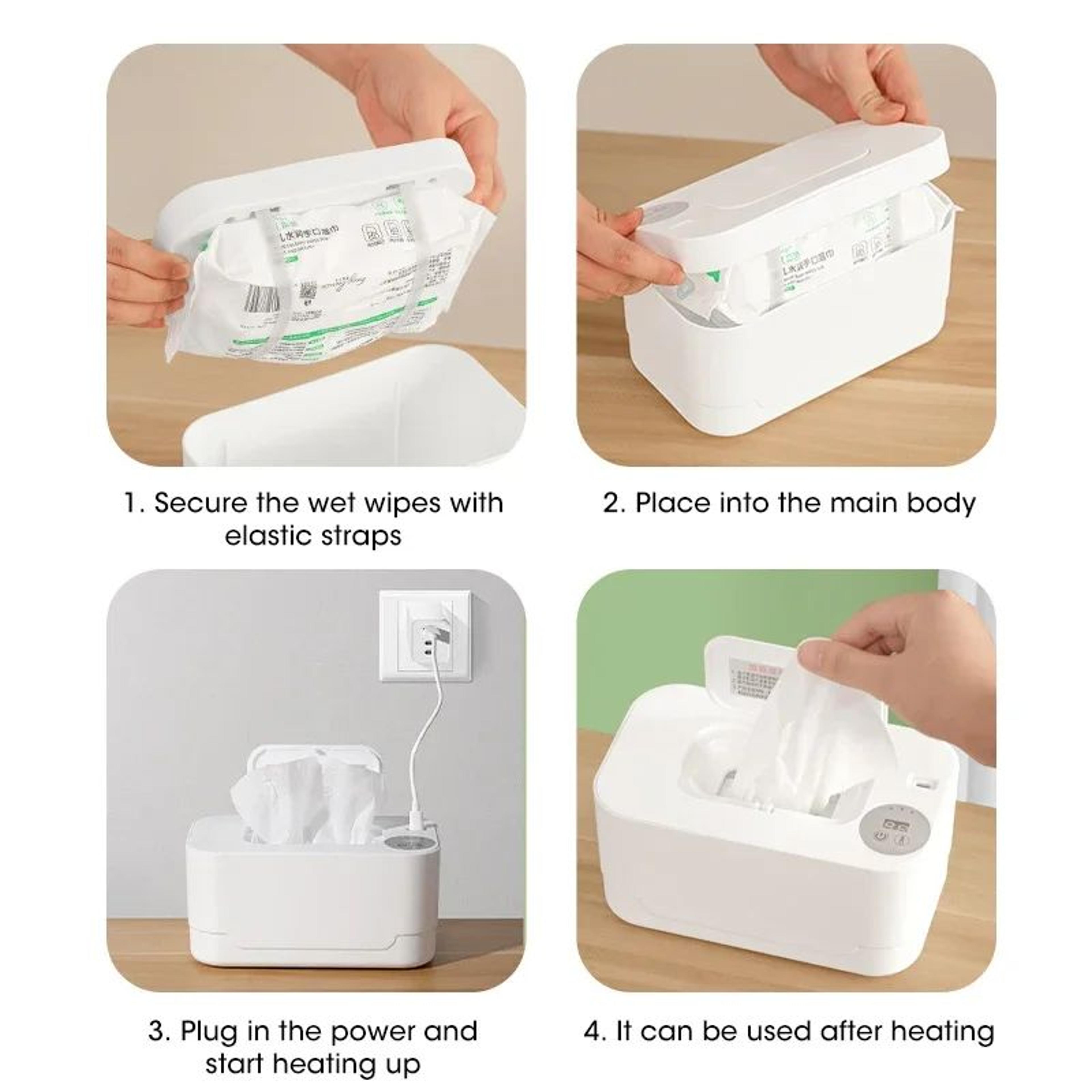 premium baby wipe warmer & led display wet towel heater - portable usb nursery & travel dispenser