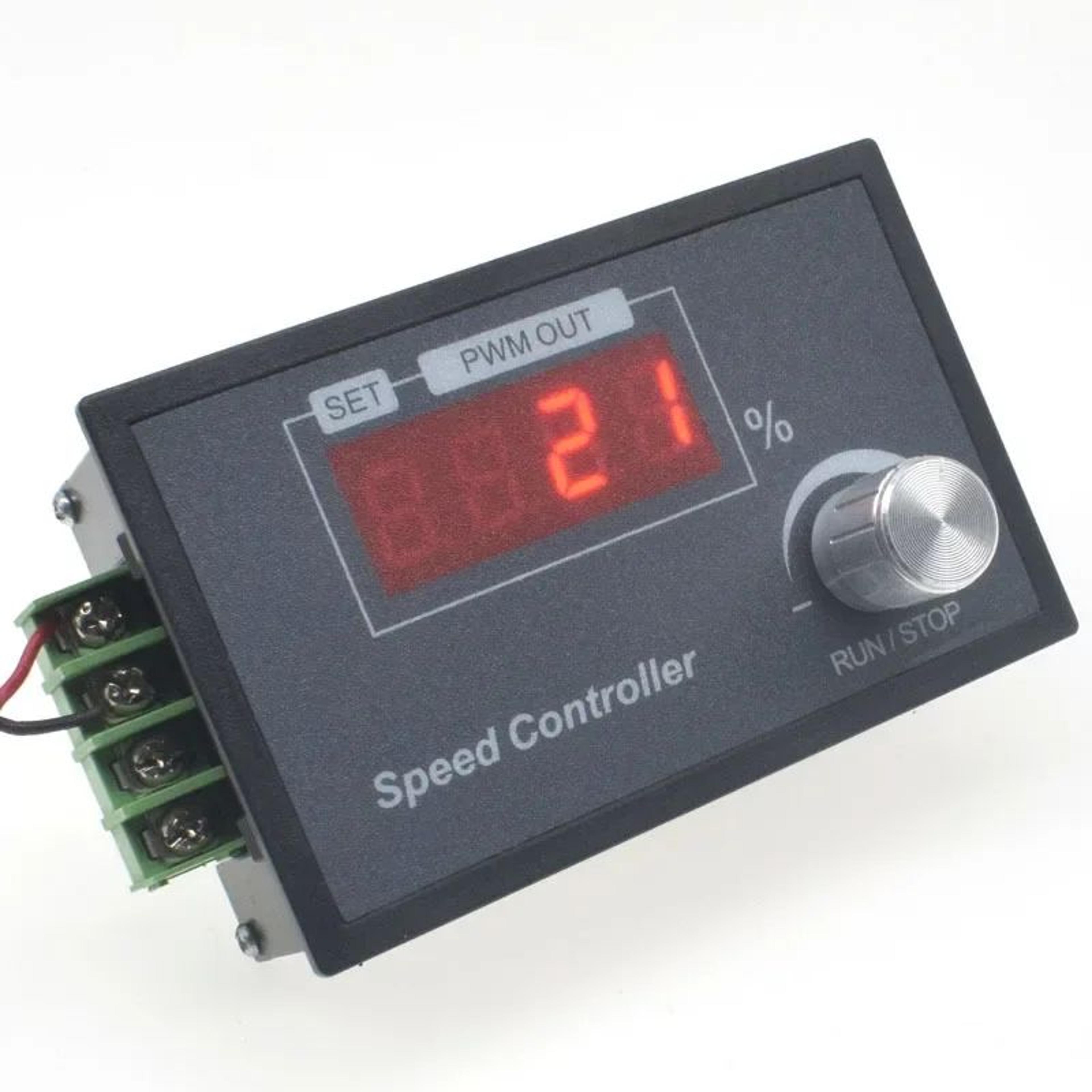 dc 6–60v pwm motor speed controller with digital encoder knob, adjustable frequency & soft start/stop