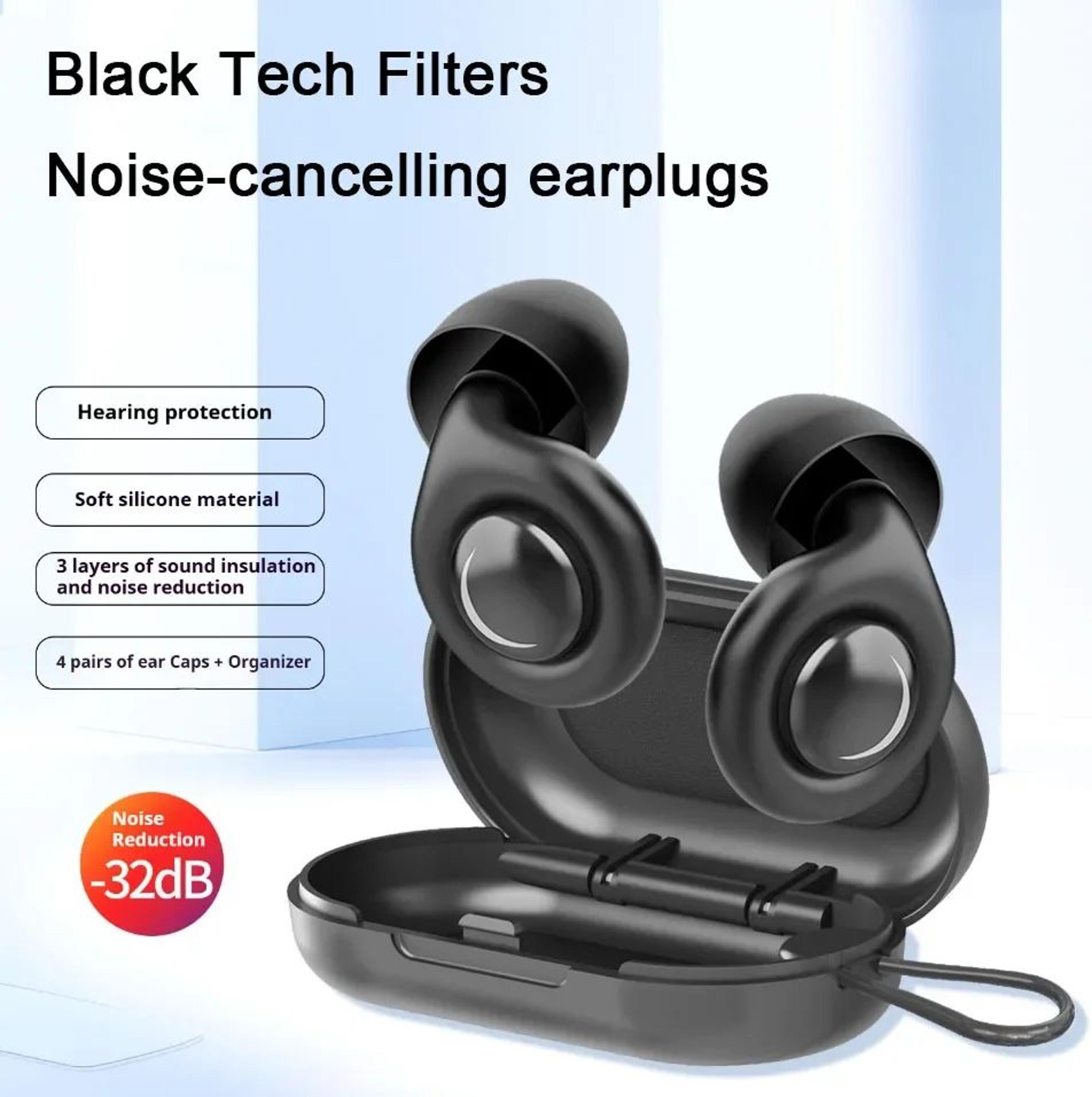 silicone noise cancelling ear plugs for sleep & travel - reusable hearing protection