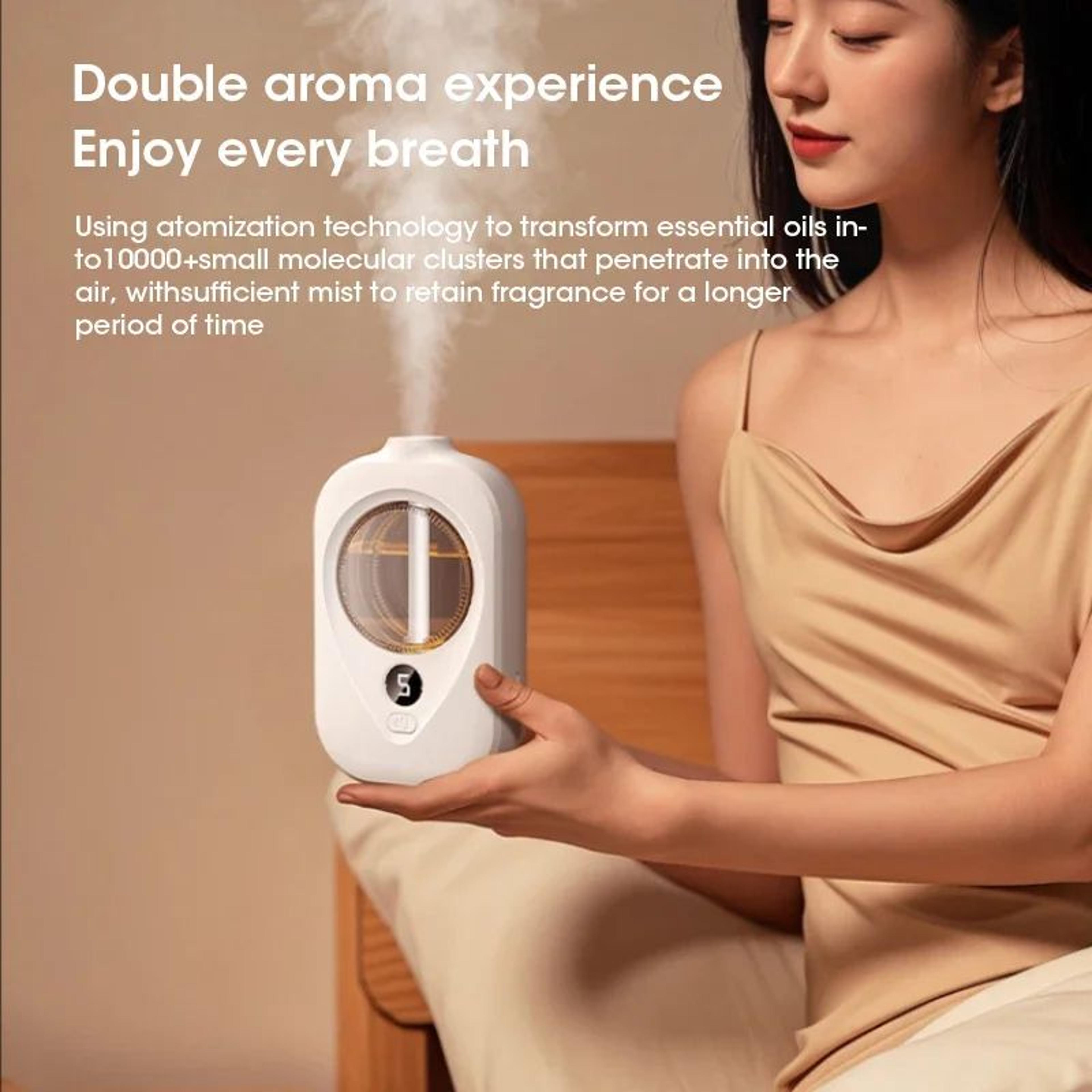 wall-mounted smart essential oil diffuser – rechargeable automatic air freshener for home & bathroom