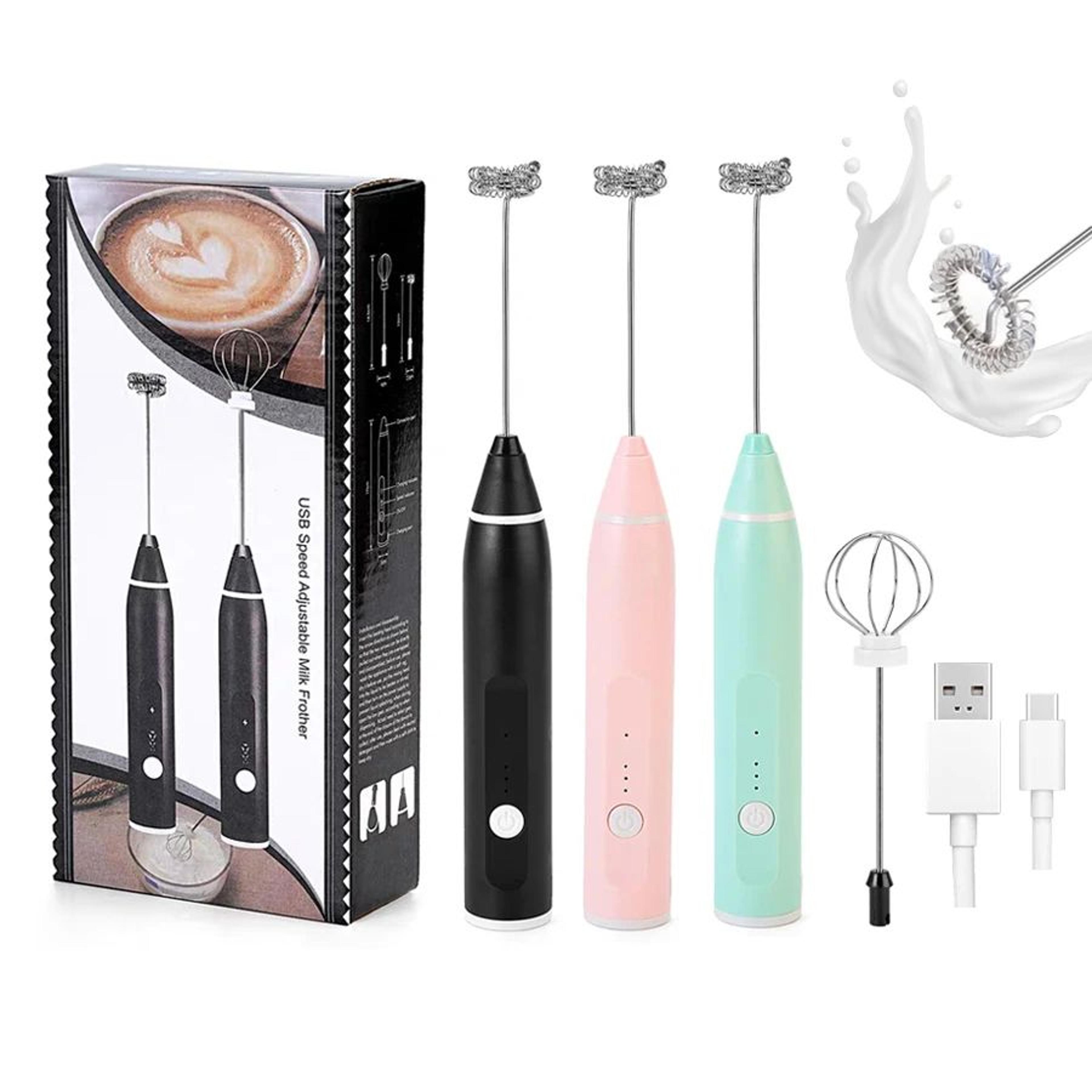 rechargeable handheld milk frother wand – 3-speed electric frother wand for latte foam & drinks