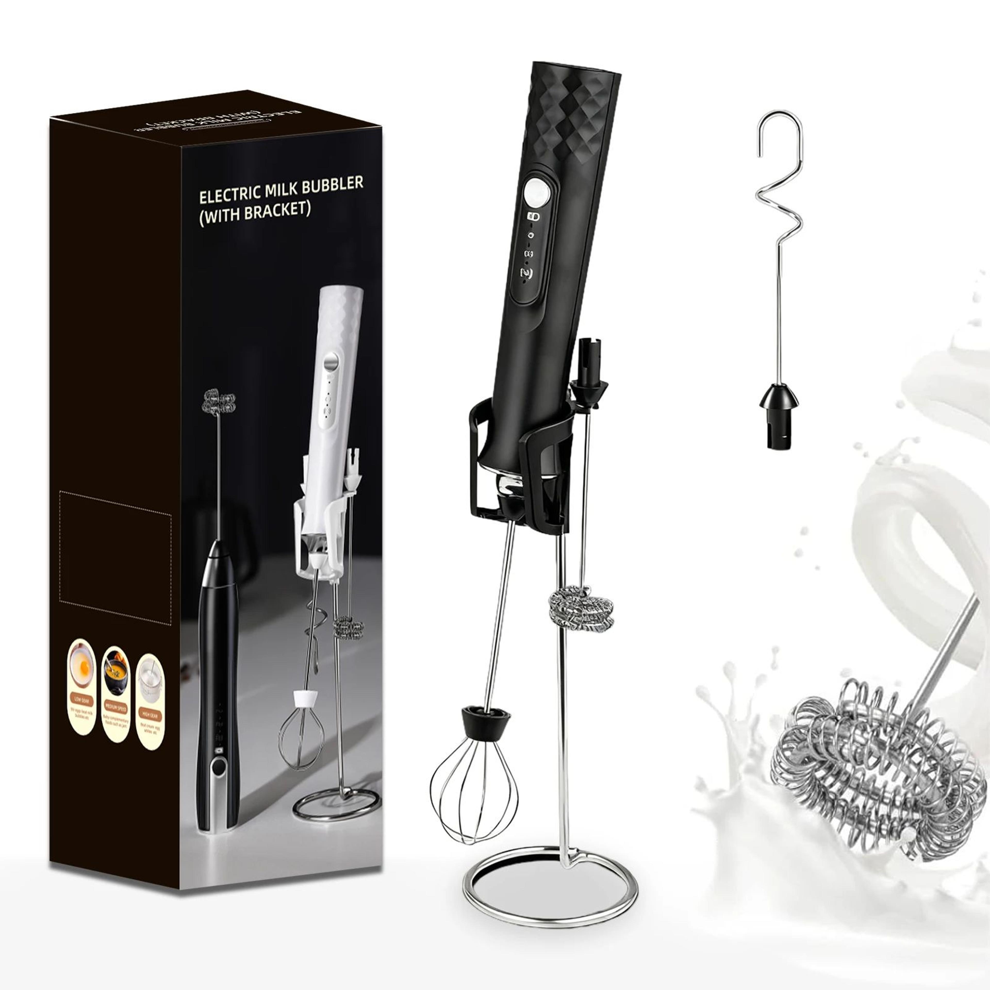 rechargeable handheld milk frother wand – 3-speed coffee frother for latte foam and drink mixing