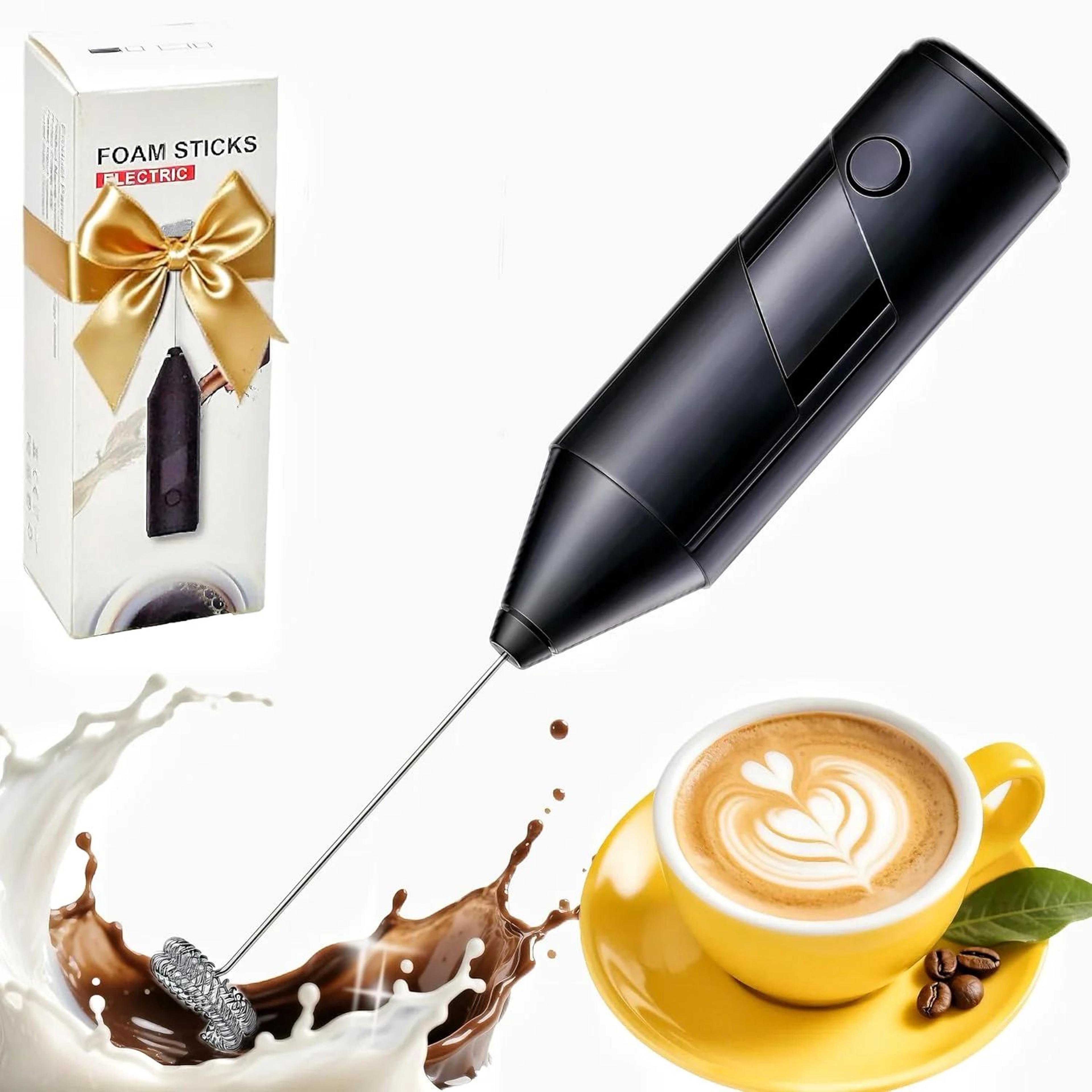 barista-style handheld milk frother wand – fast electric latte foam maker & matcha whisk