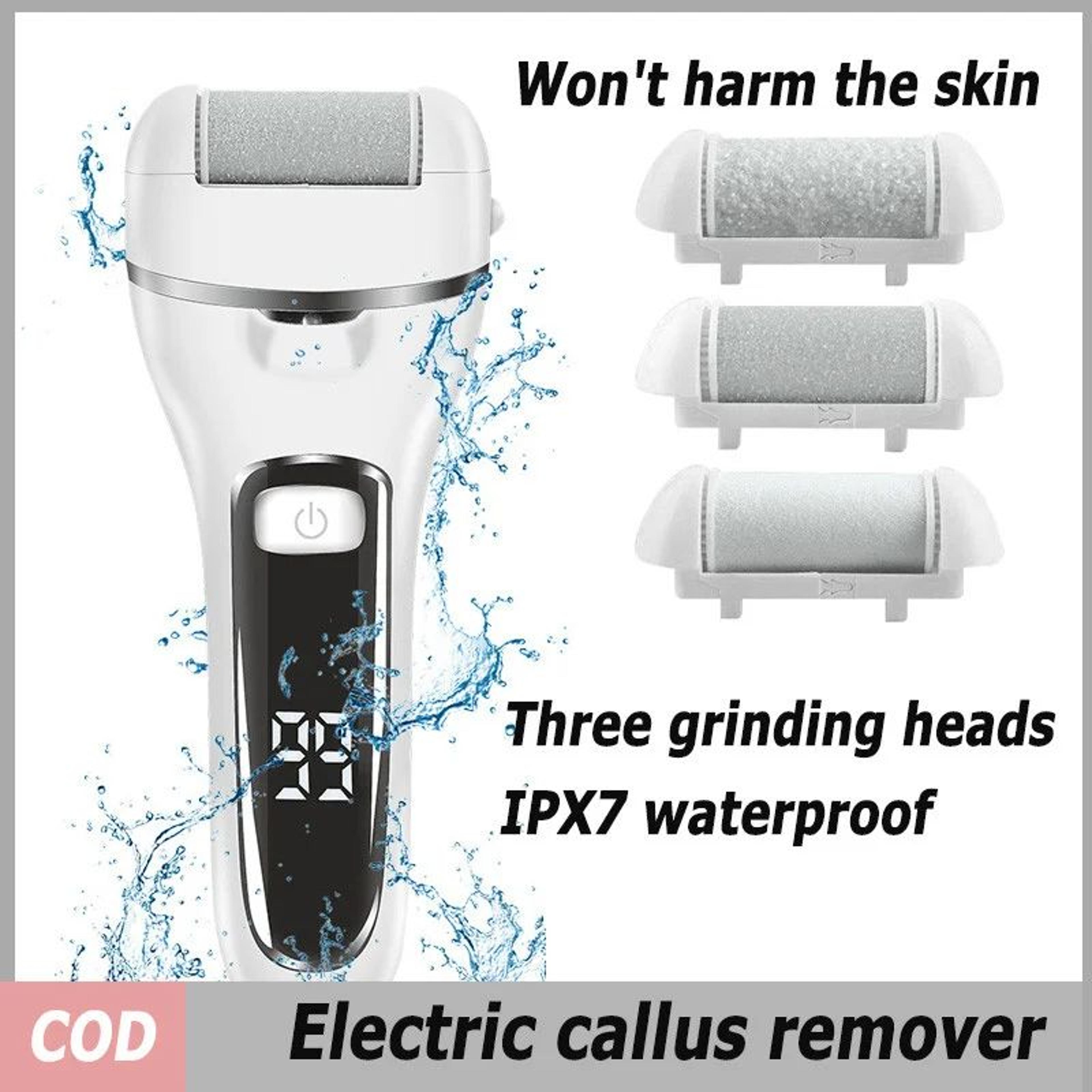 rechargeable electric foot file & callus remover for smooth heels - usb pedicure tool for men & women
