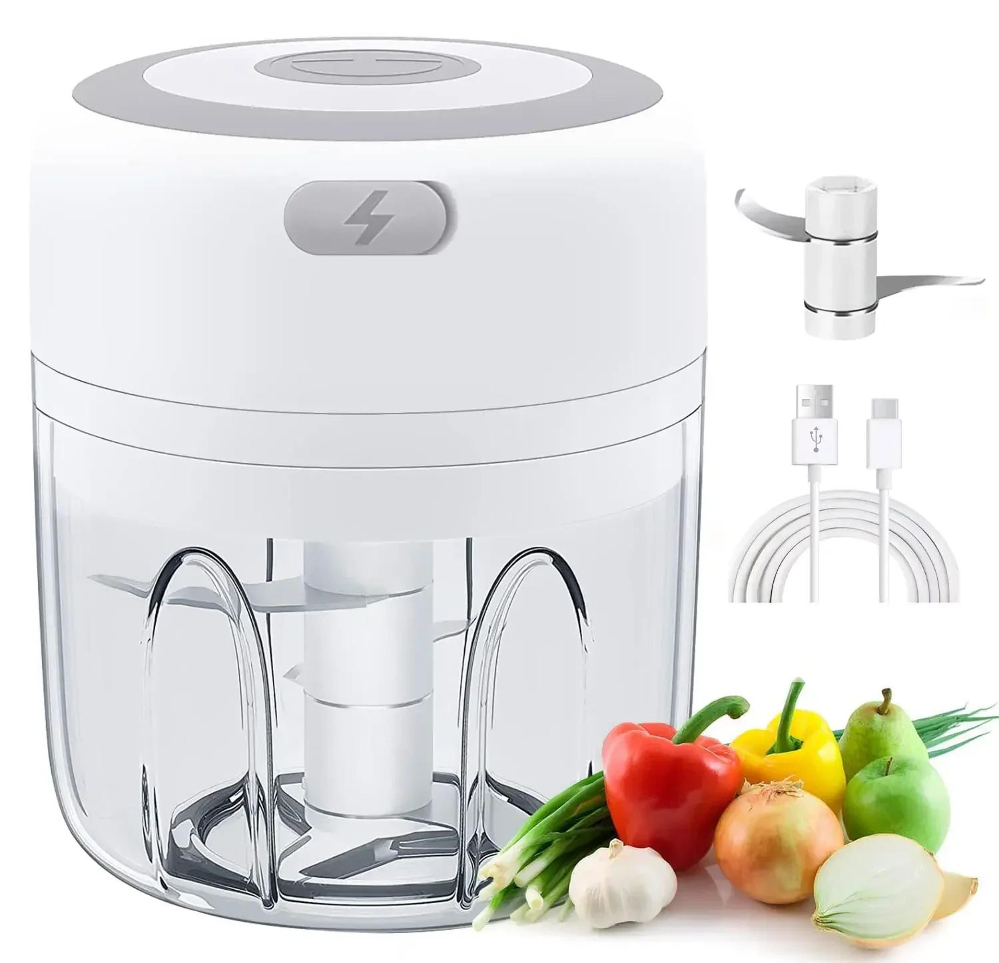 cordless 300ml electric garlic chopper - usb rechargeable mini food processor with stainless steel blades