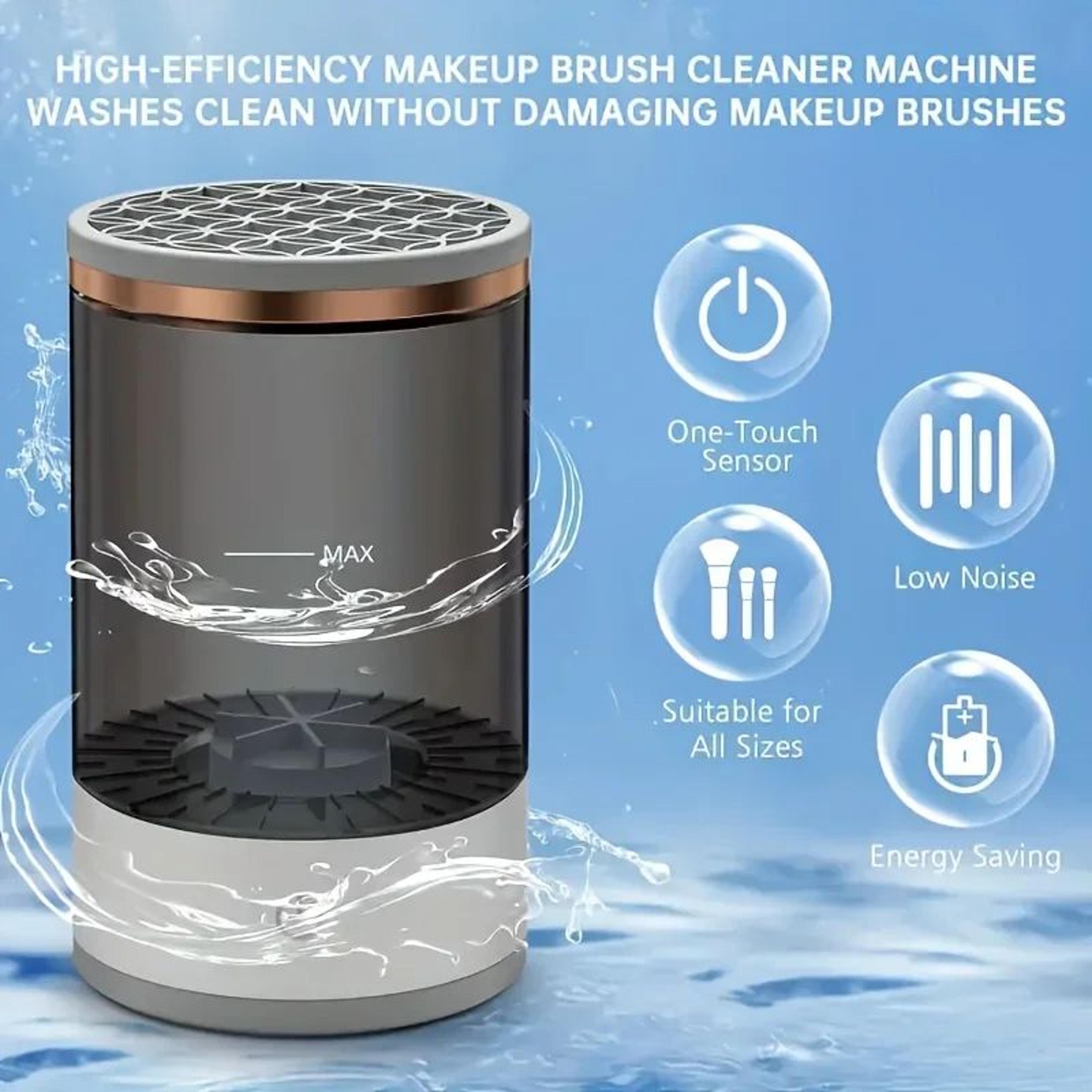 usb makeup brush cleaner & dryer - electric brush washer, odorless plug-in cleaning tool