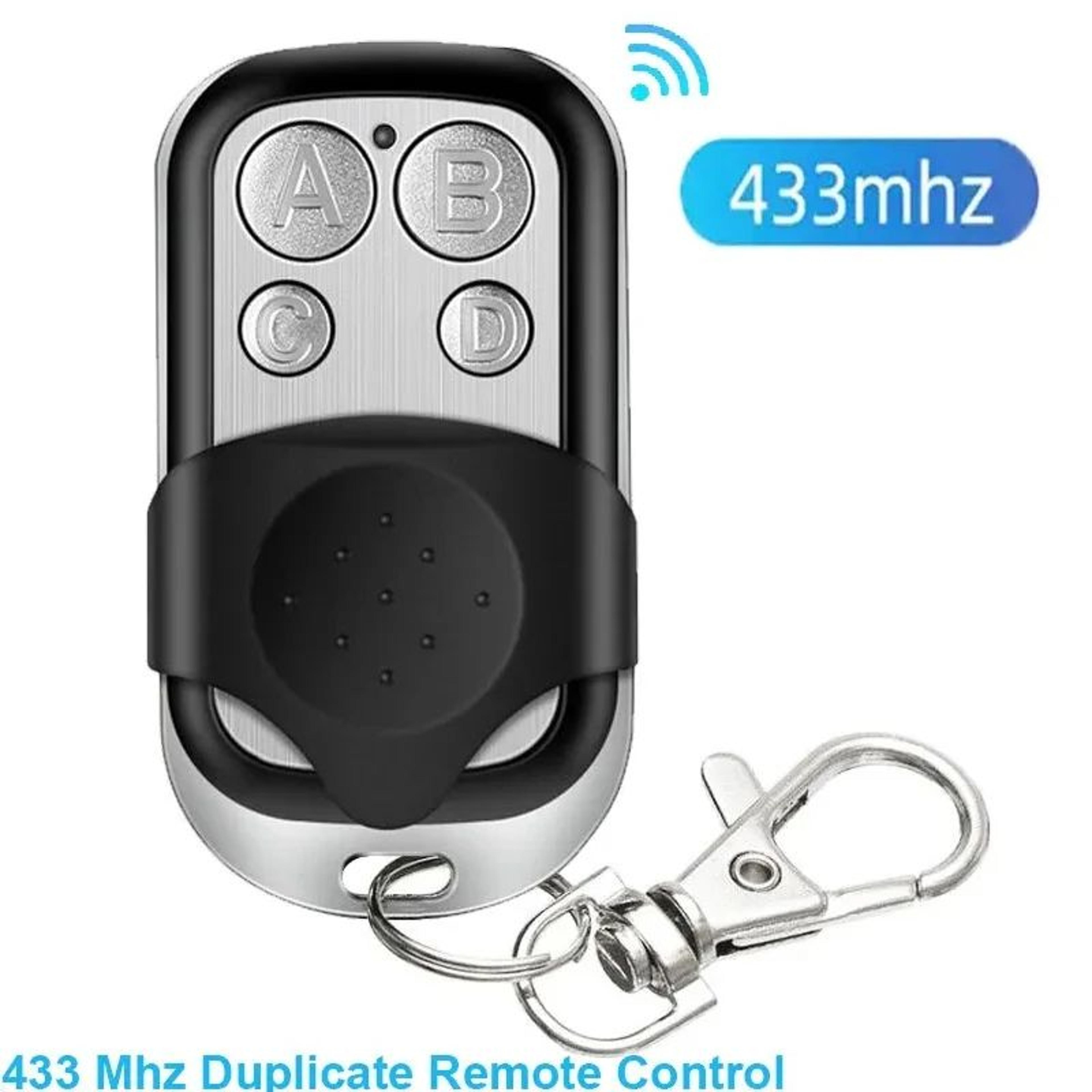 433mhz universal cloning remote key fob – 4-button remote control duplicator for garage doors & gates