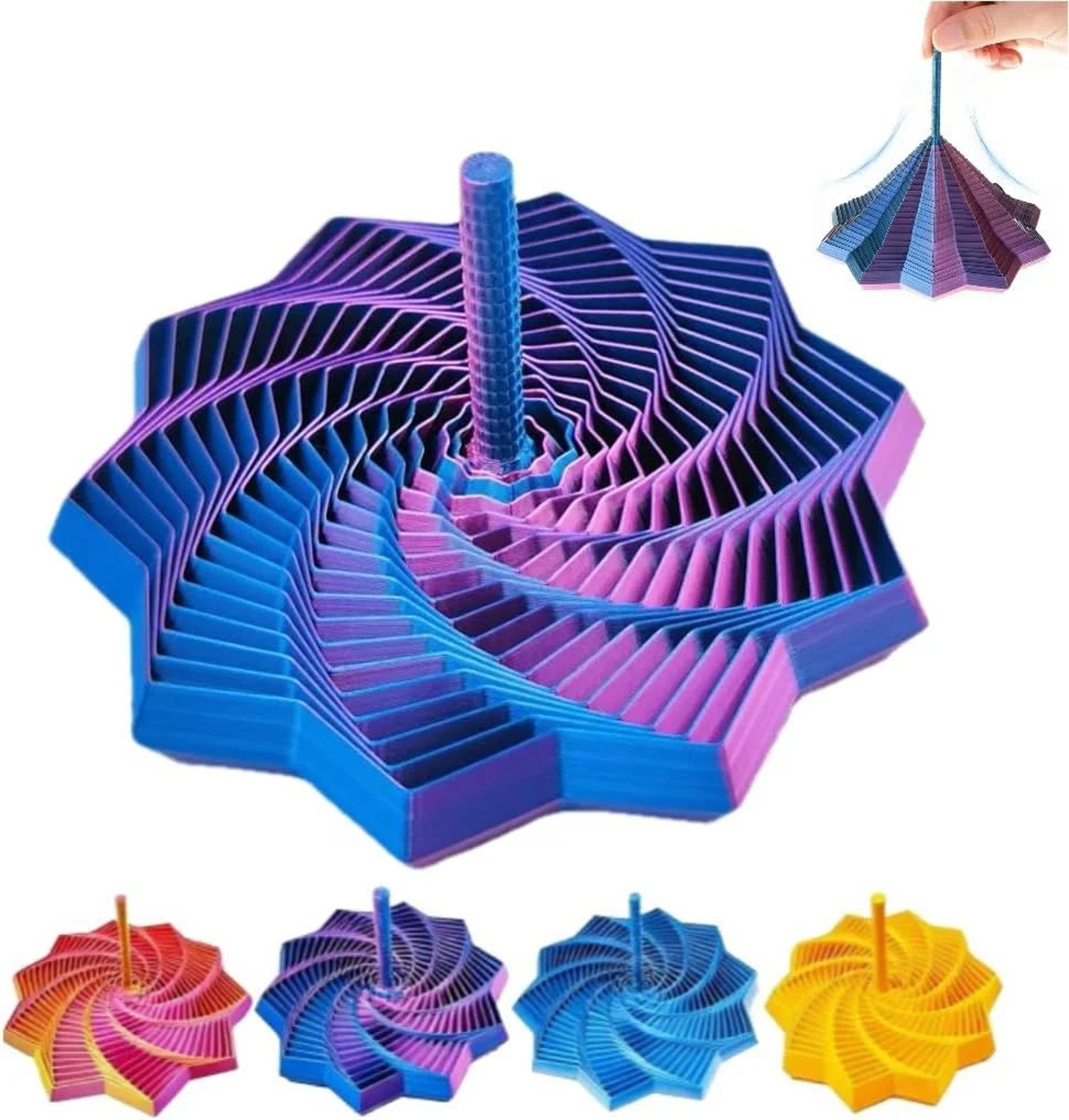 expanded sensory fidget star spinner - 3d printed fidget toy with easy-grip handles for stress relief