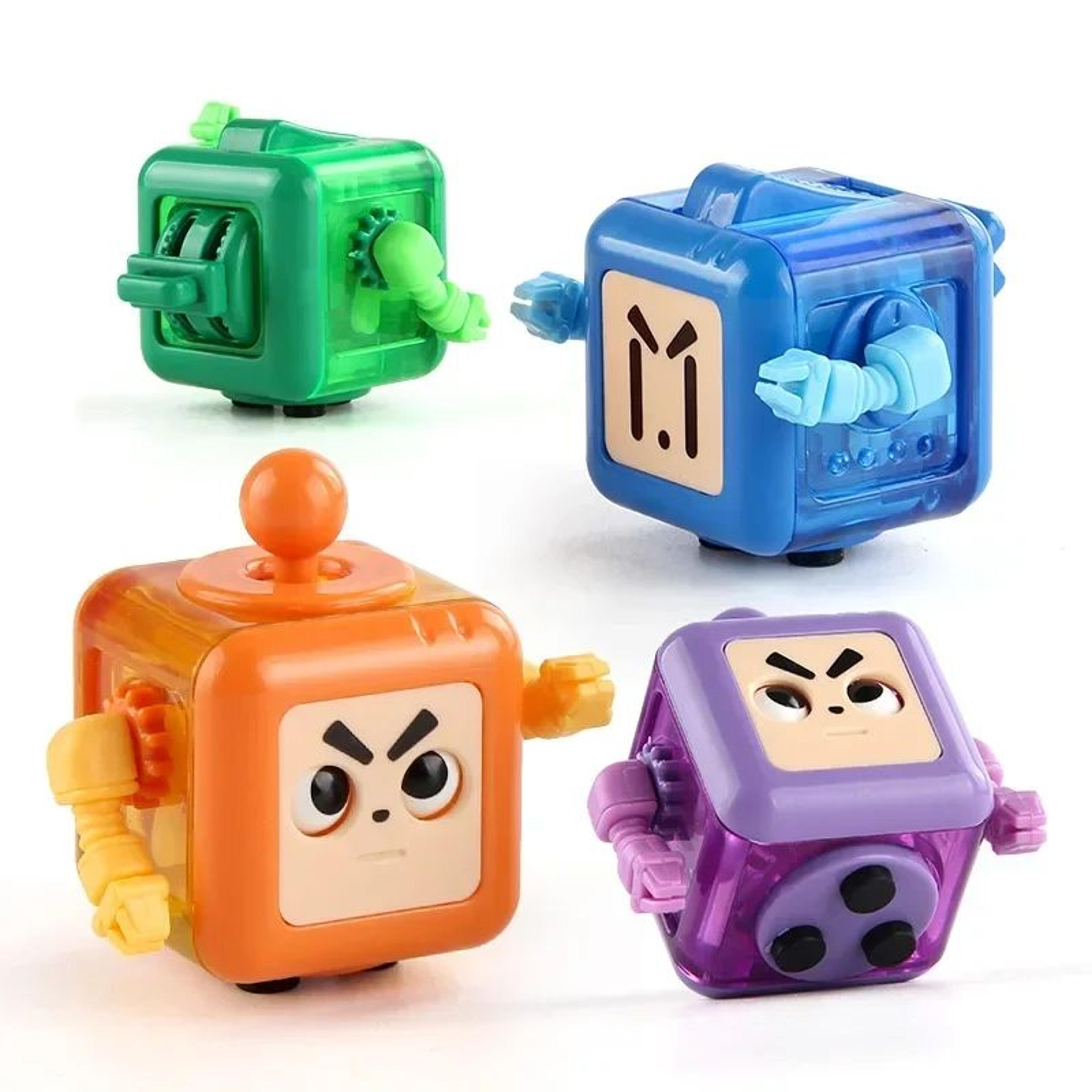 robot fidget cube stress relief toy - sensory handheld fidget block for kids & adults