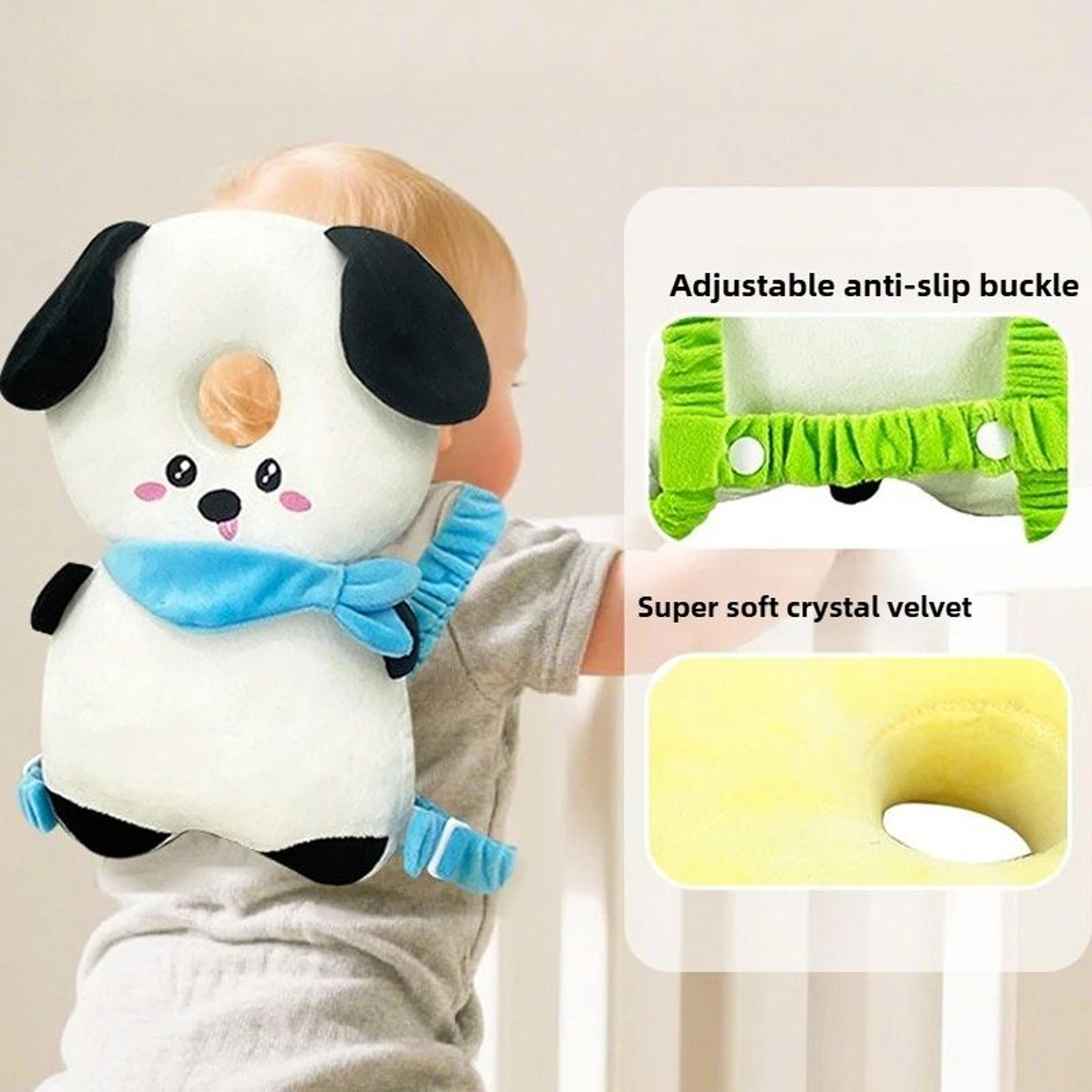 soft cartoon baby head protector backpack – anti-fall toddler head protection pillow with adjustable straps