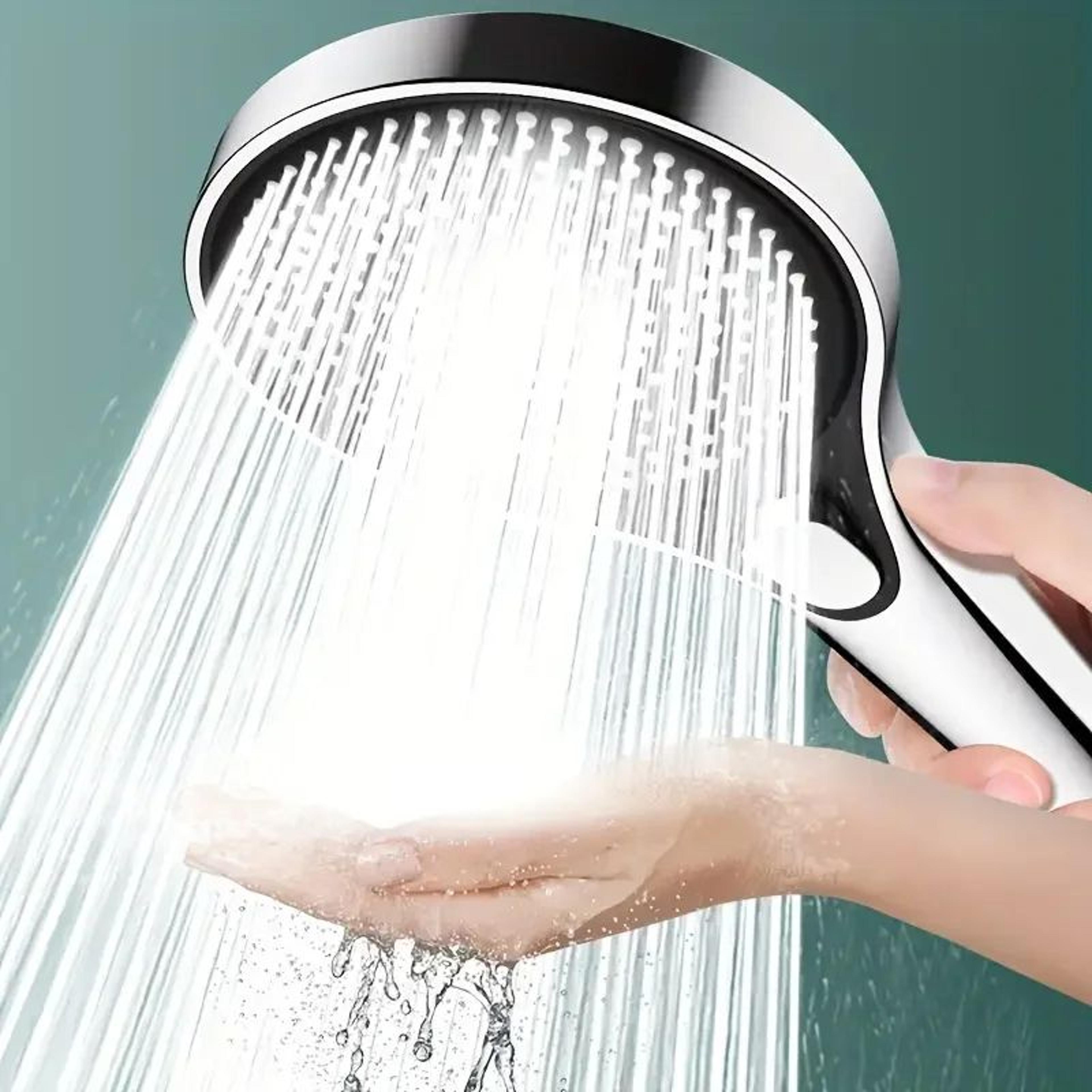 aquapulse high-pressure shower head set with 3 spray modes & wide panel