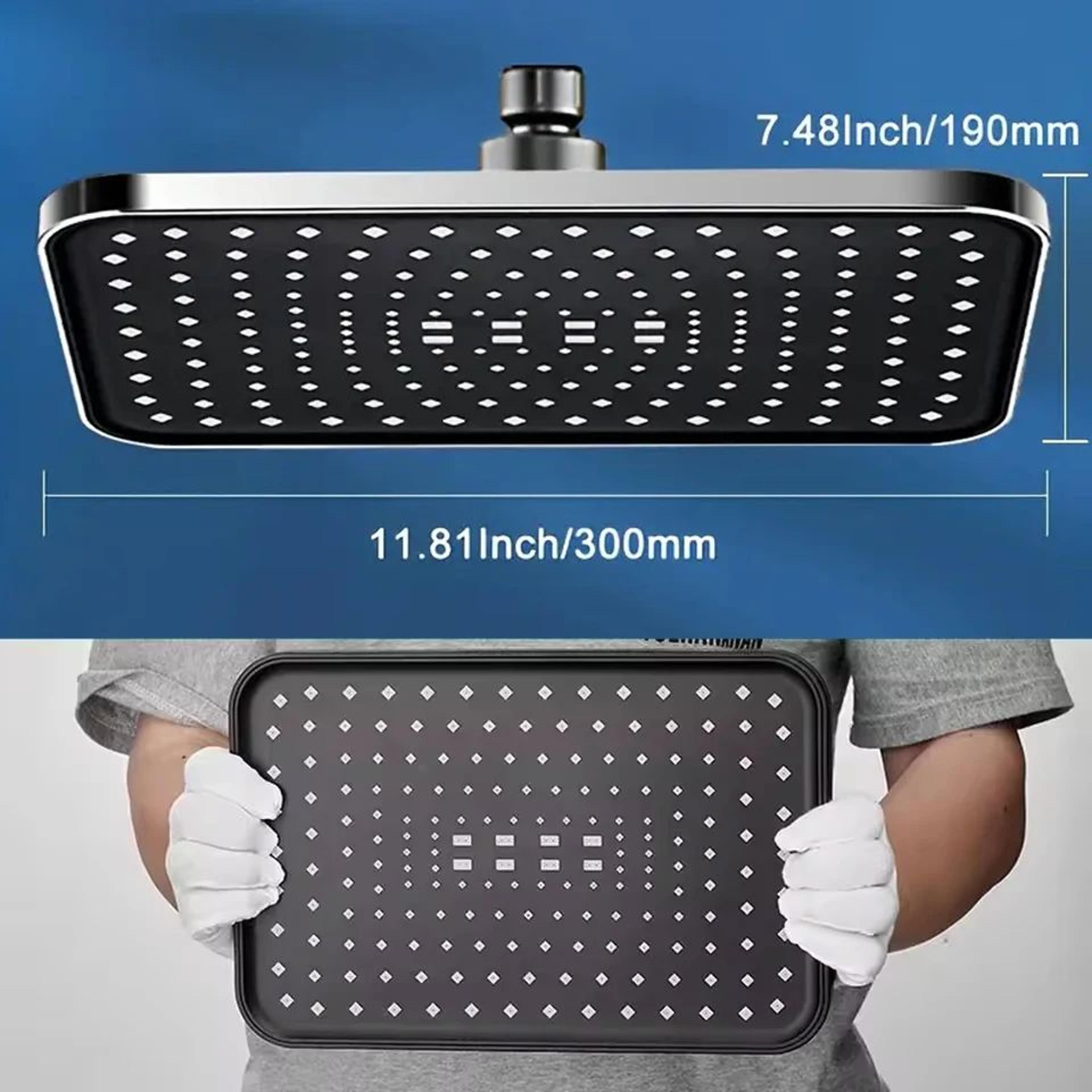 12 inch rainfall shower head – high pressure adjustable anti-clog water-saving spray