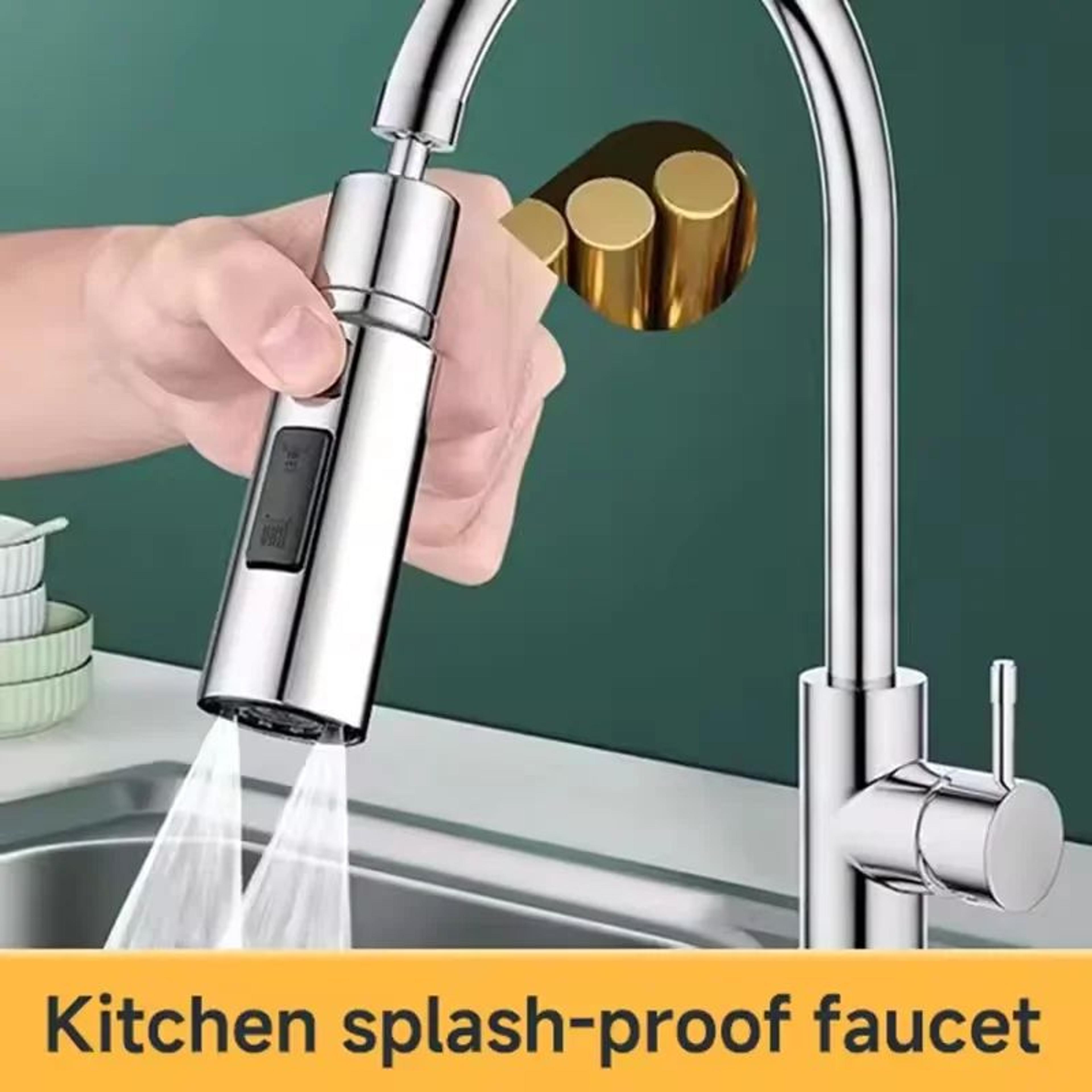 3-mode swivel faucet extender with anti-splash filter – universal kitchen faucet aerator