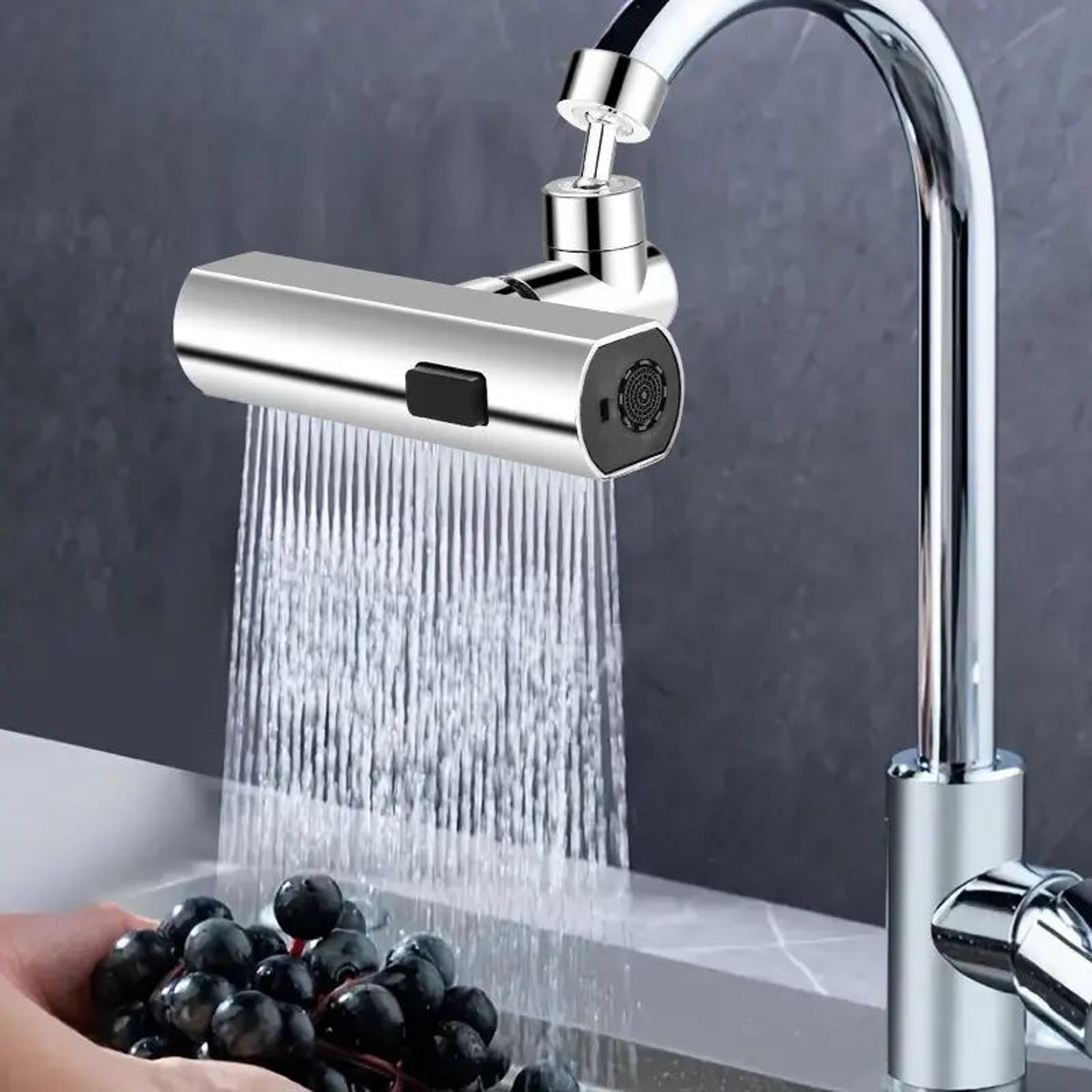 waterfall 4-mode kitchen faucet extender with 360° rotating boosted flow nozzle